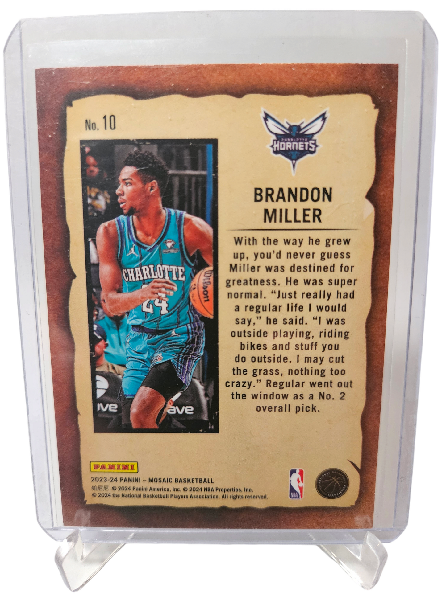 2023-24 Panini Mosaic #10 Brandon Miller Rookie Card Notoriety