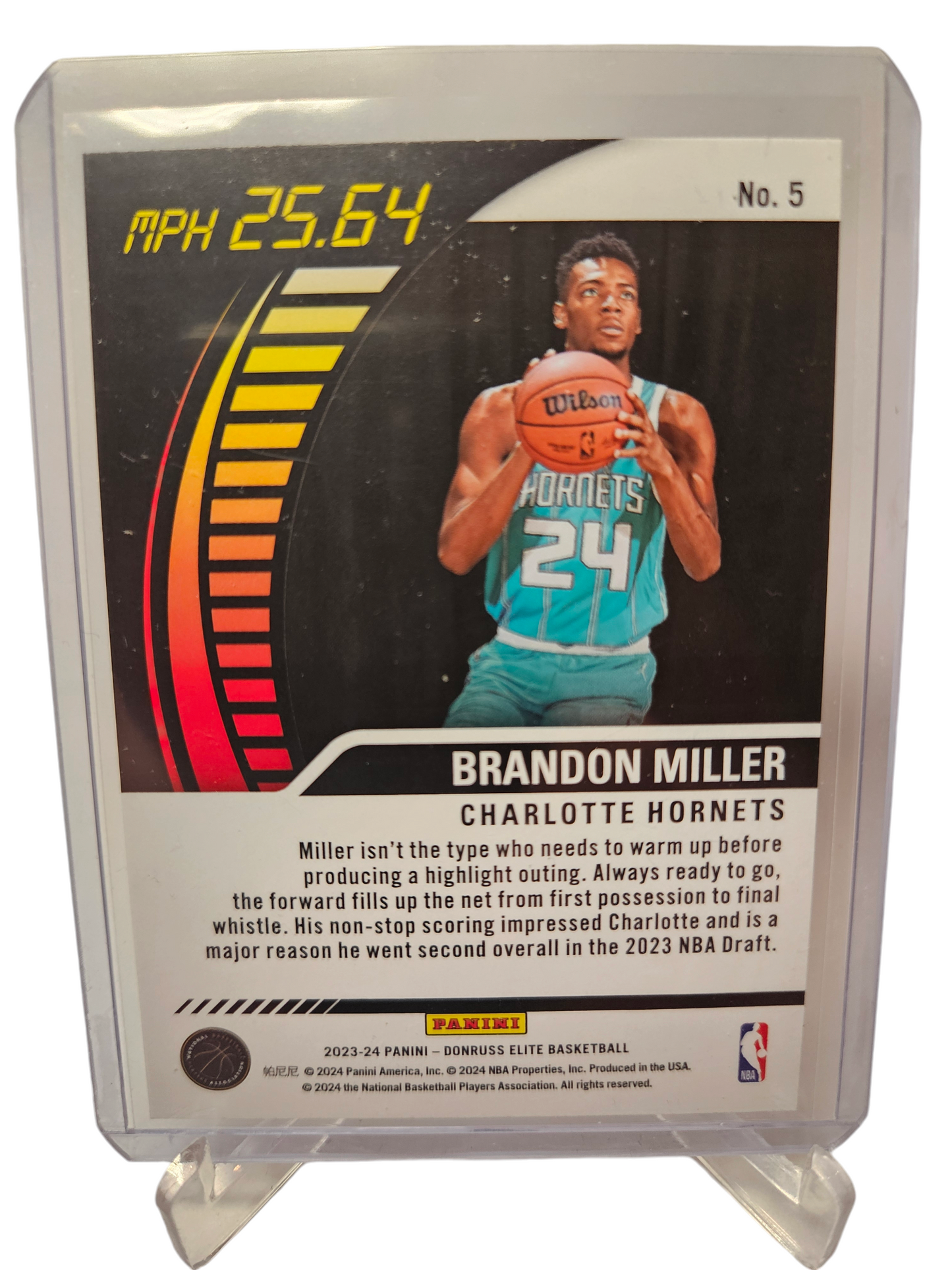 2023-24 Panini Donruss Elite #5 Brandon Miller Rookie Card Full Throttle