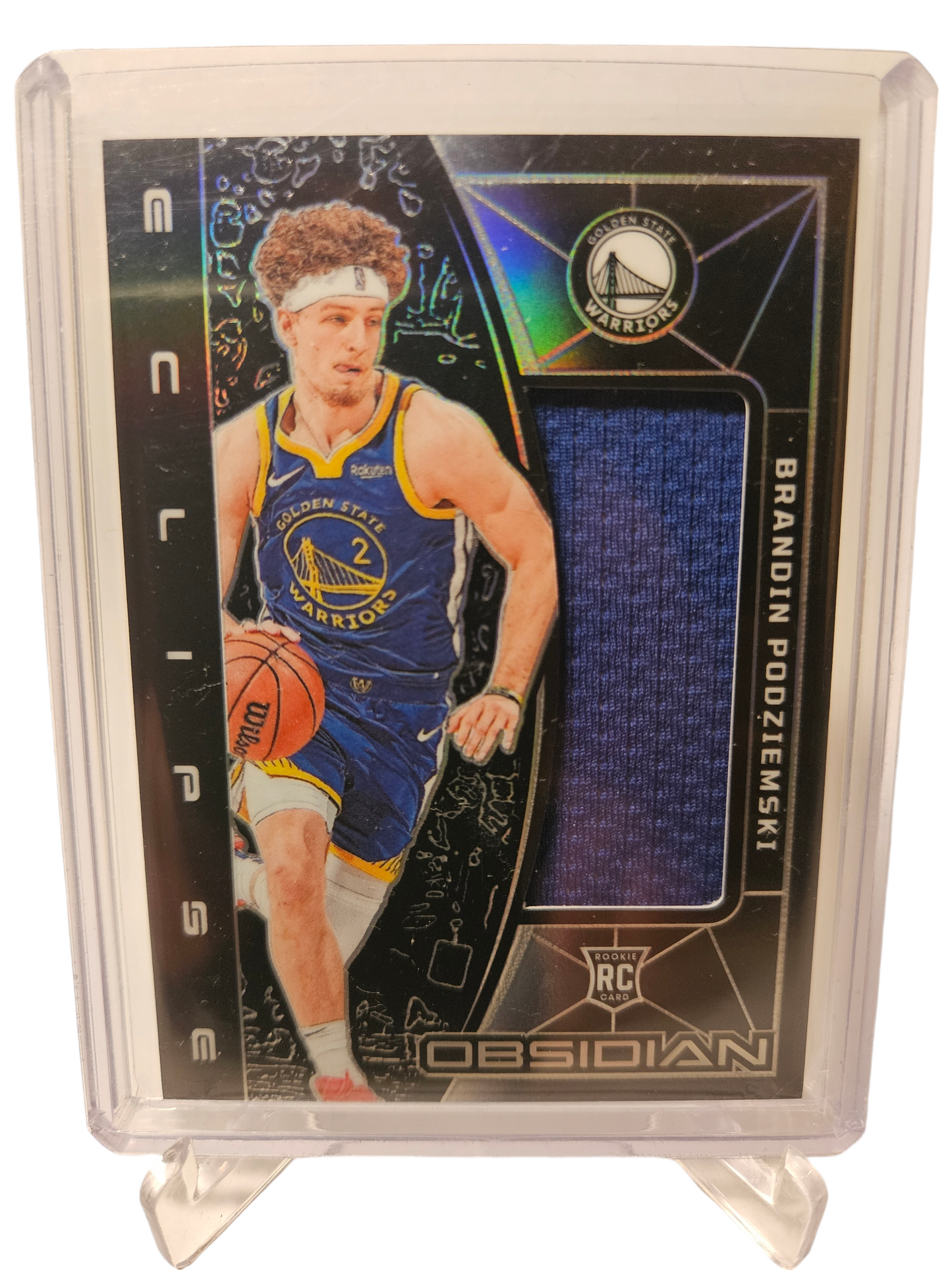 2023-24 Panini Obsidian #EM-POD Brandin Podziemski Rookie Card Eclipse Patch 100/249