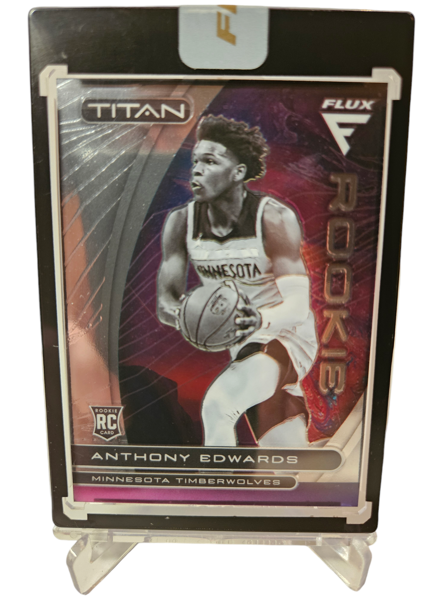 2020-21 Panini Flux #6 Anthony Edwards Rookie Card Titan Panini Encased