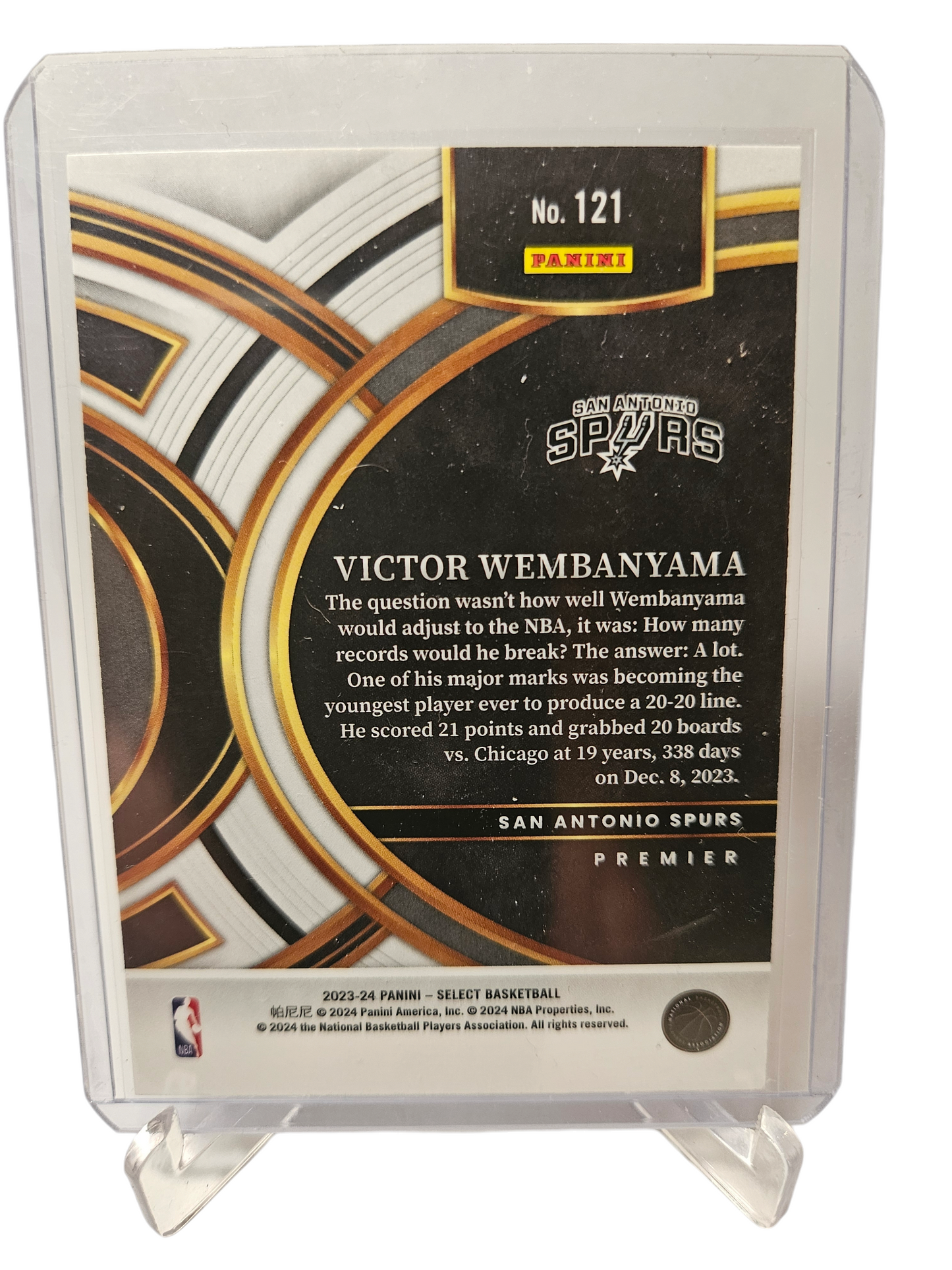 2023-24 Select #121 Victor Wembanyama Rookie Card Premier Level