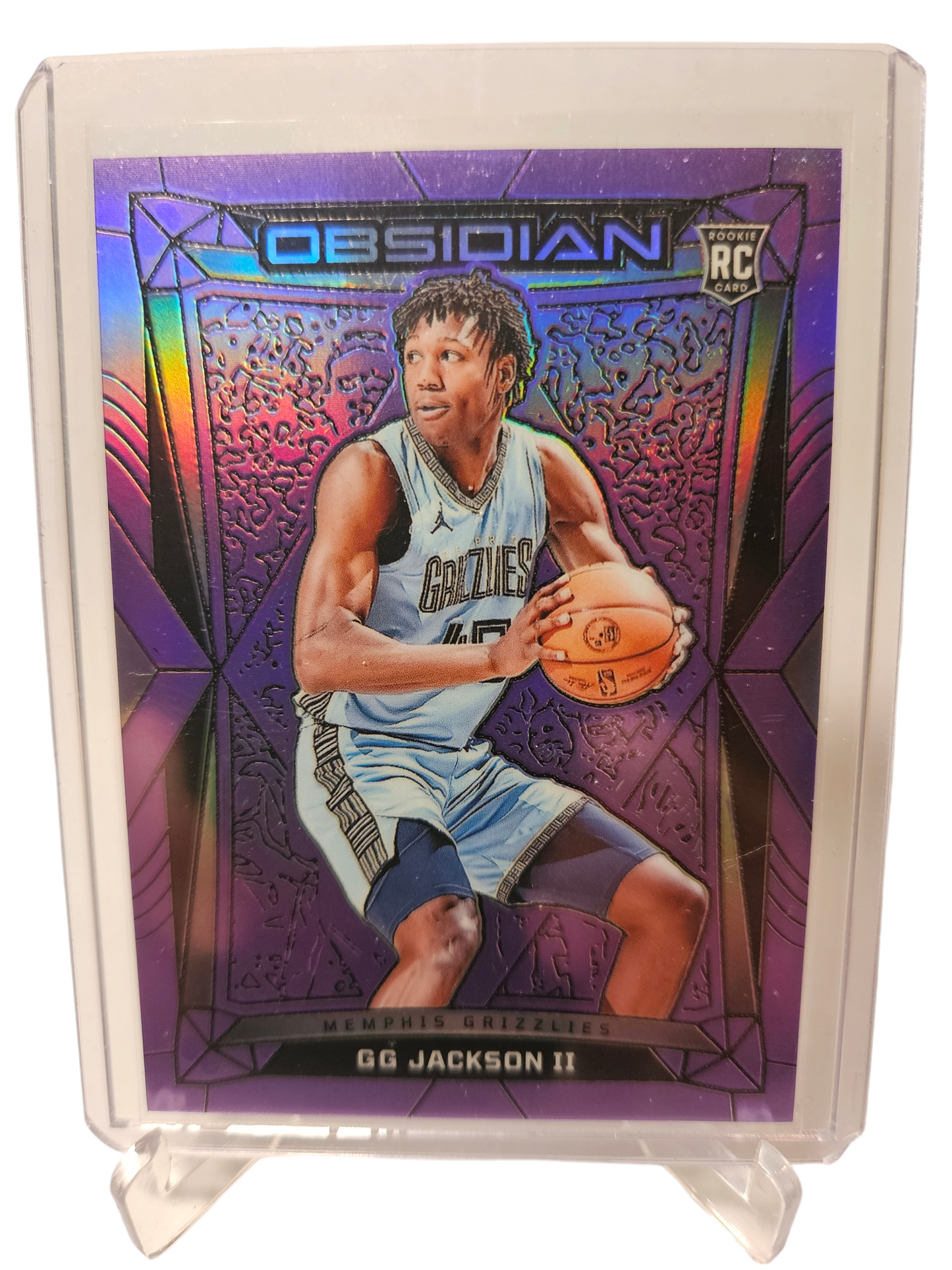 2023-24 Panini Obsidian #89 GG Jackson II Rookie Card Purple Flood 27/49