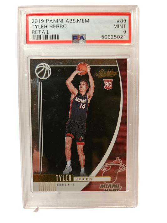 2019 Panini Absolute Mem #89 Tyler Herro Rookie Card PSA9 Mint