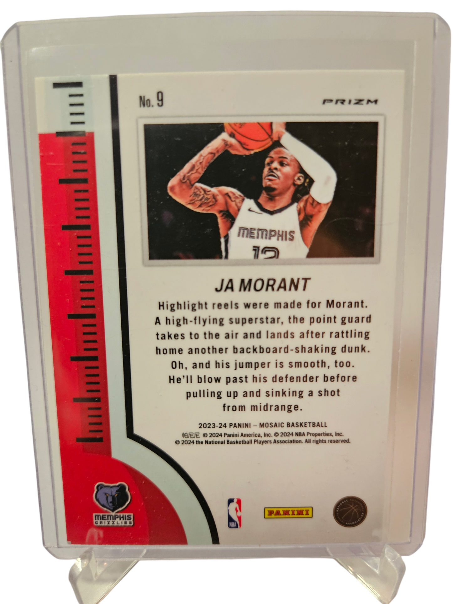 2023-24 Panini Mosaic #9 JA Morant Heat Check Mosaic Prizm SP