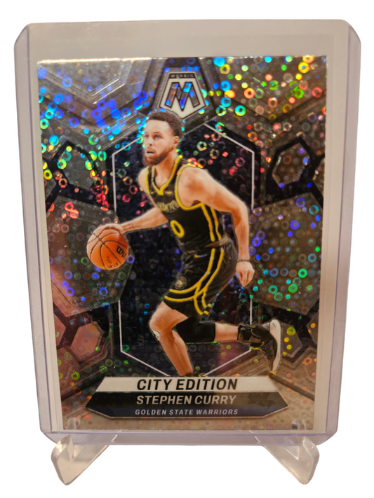 2023-24 Panini Mosaic #276 Stephen Curry City Edition Fast Break Silver Prizm