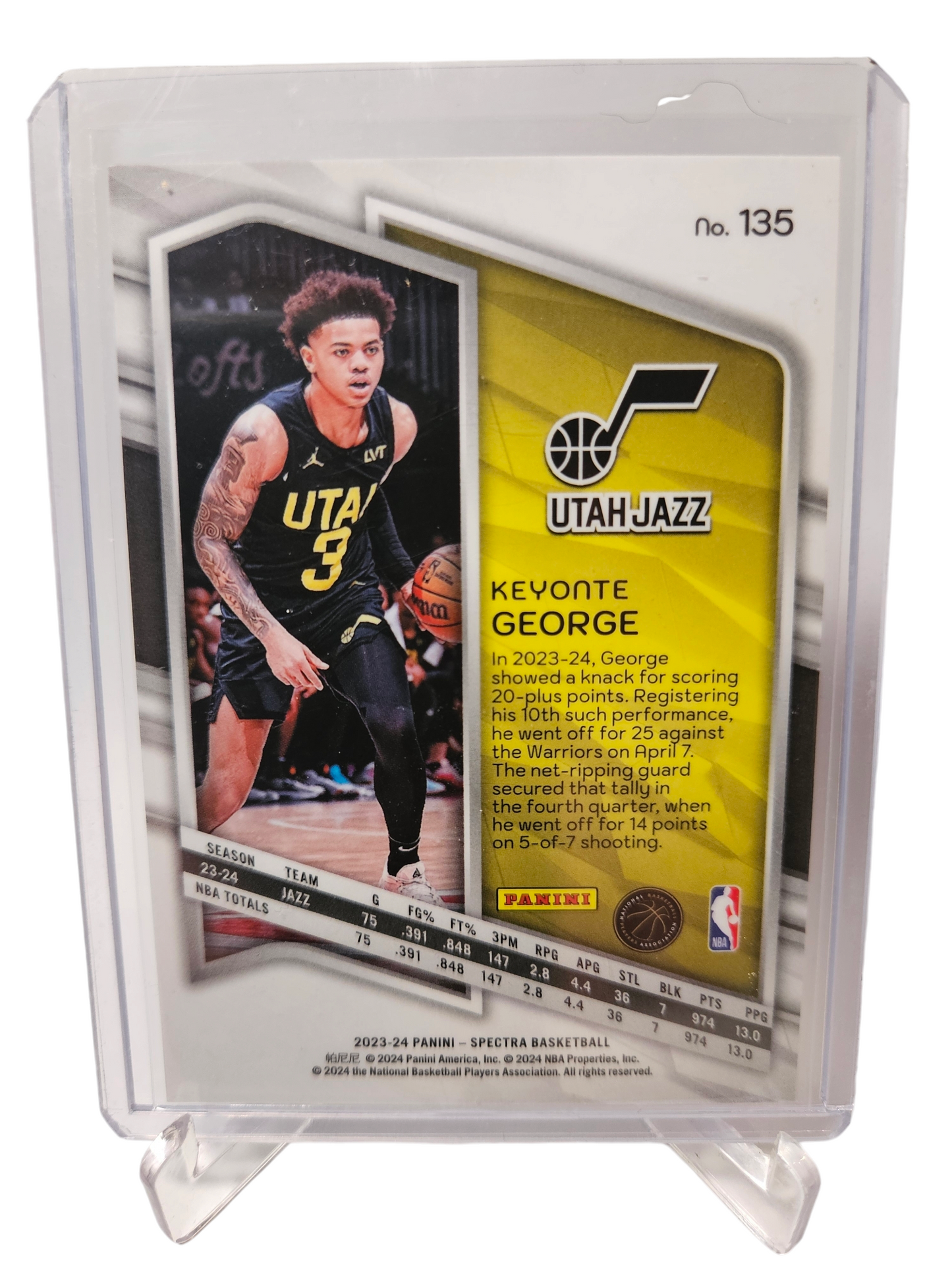 2023-24 Panini Spectra #135 Keyonte George Rookie Card