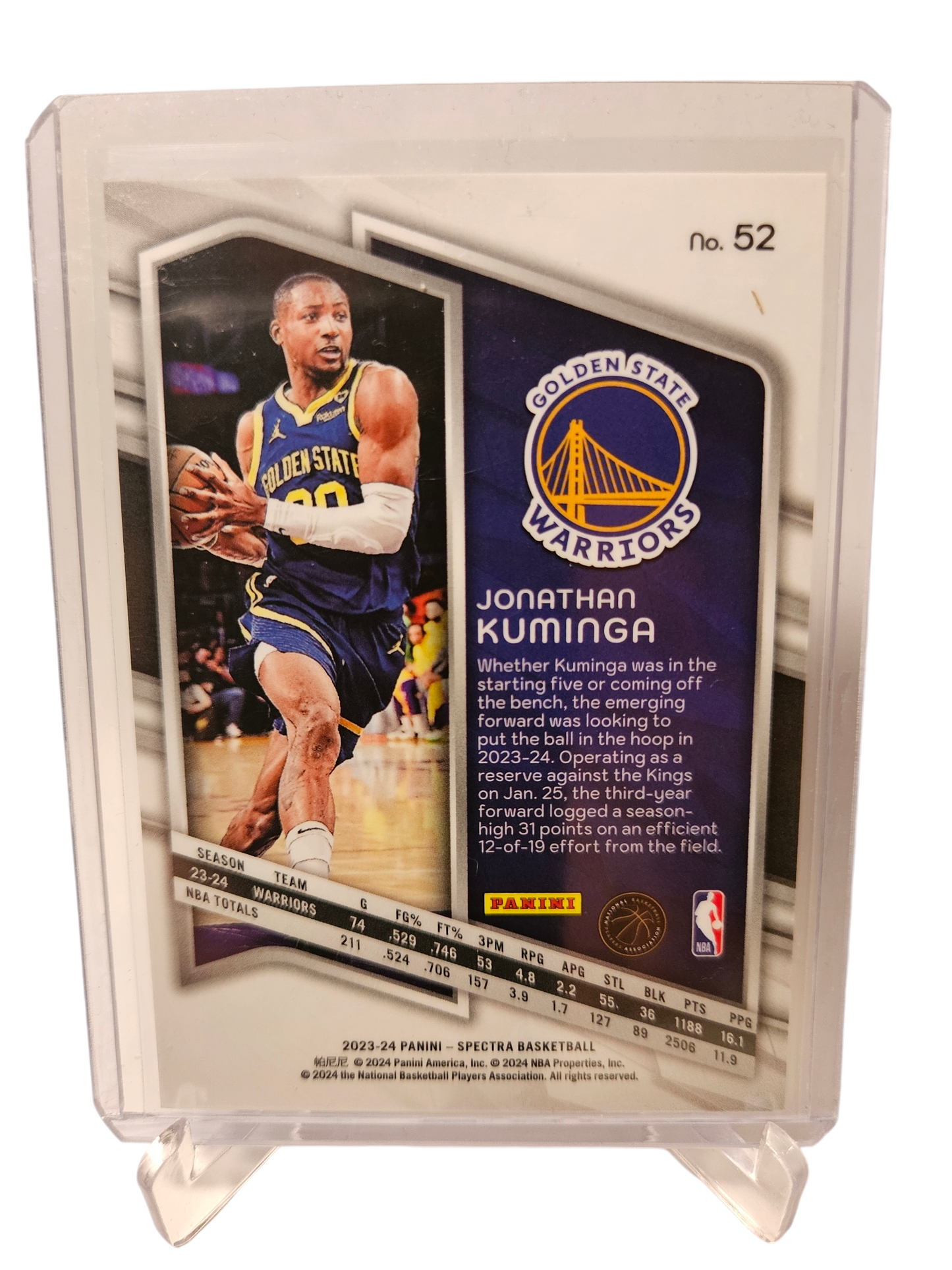 2023-24 Panini Spectra #52 Jonathan Kuminga