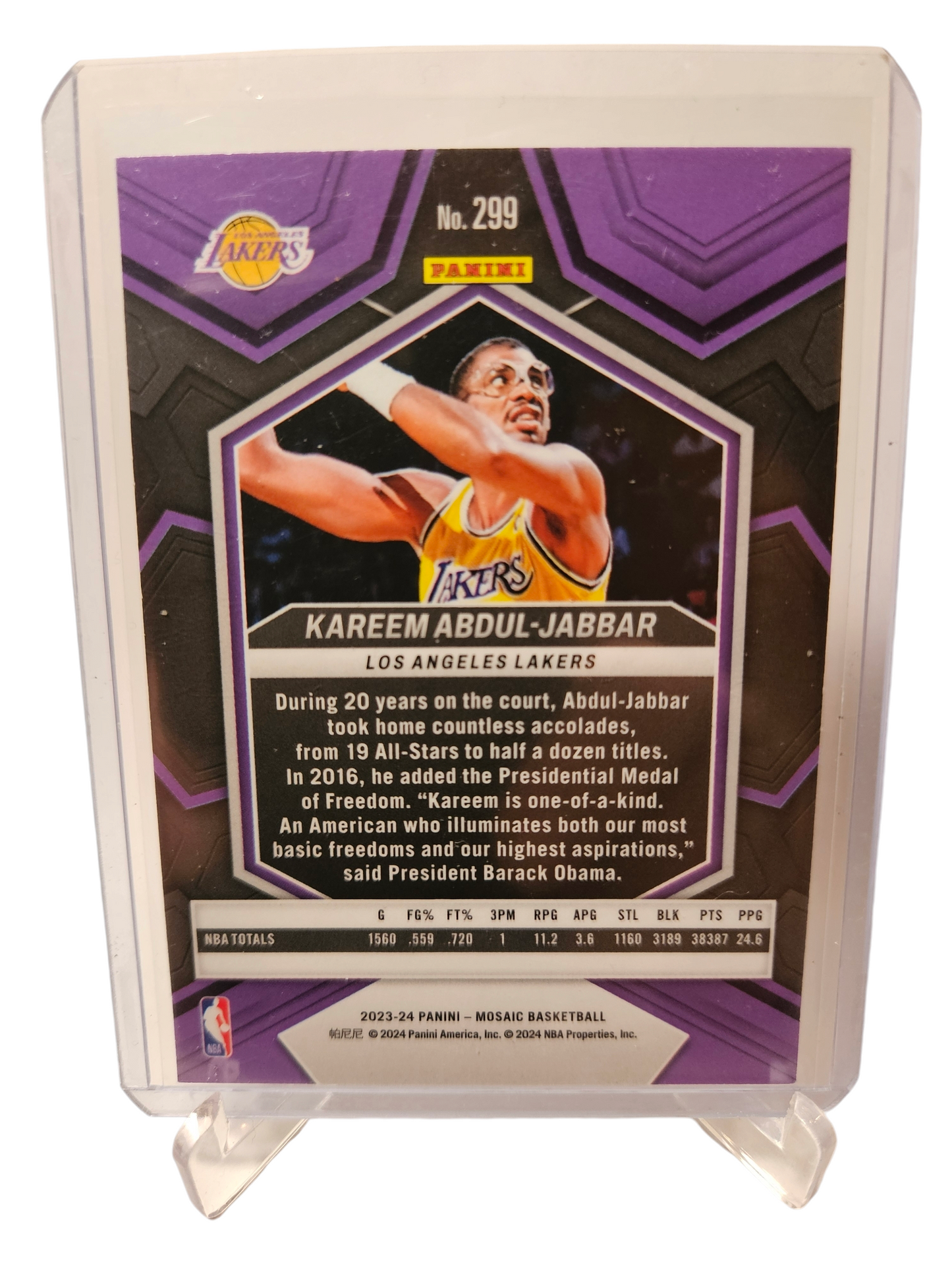 2023-24 Panini Mosaic #299 Kareem Abdul-Jabbar NBA Greats