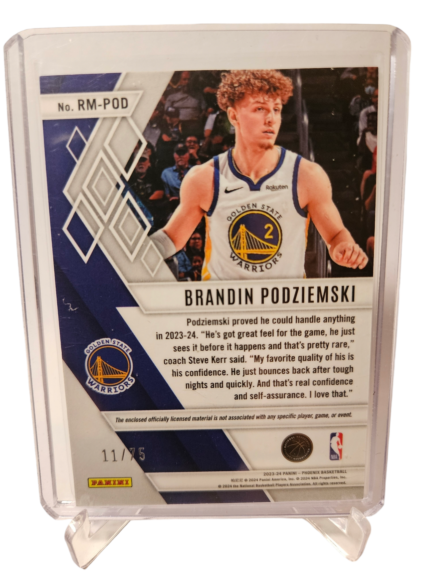 2023-24 Panini Phoenix #RM-POD Brandin Podziemski Rookie Card 11/75