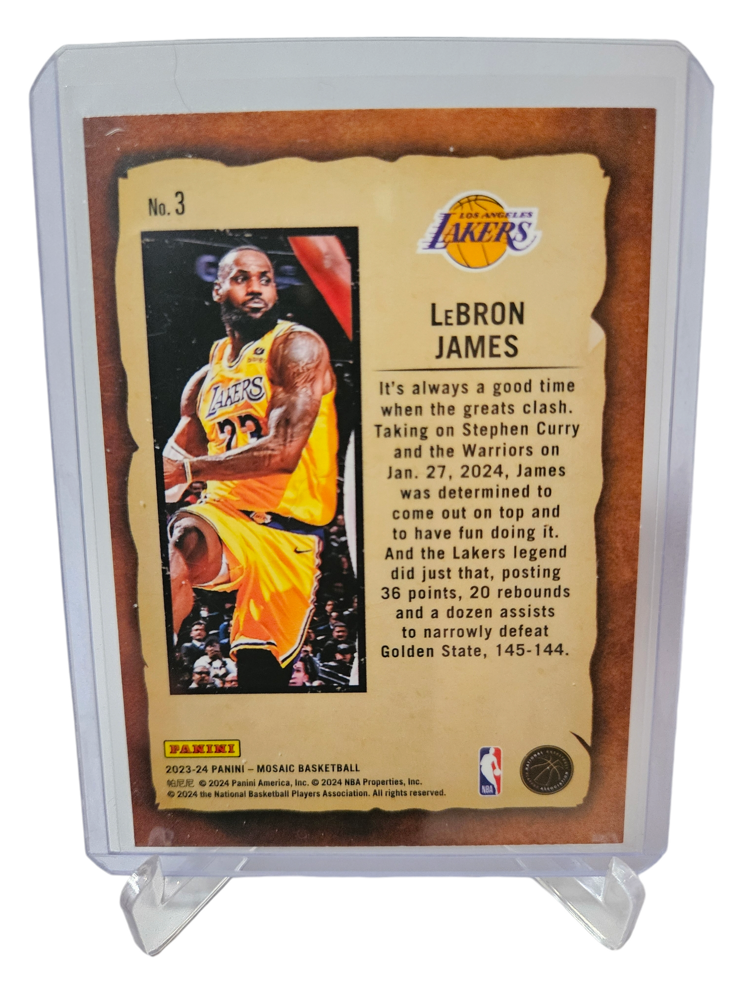 2023-24 Panini Mosaic #3 Lebron James Notoriety