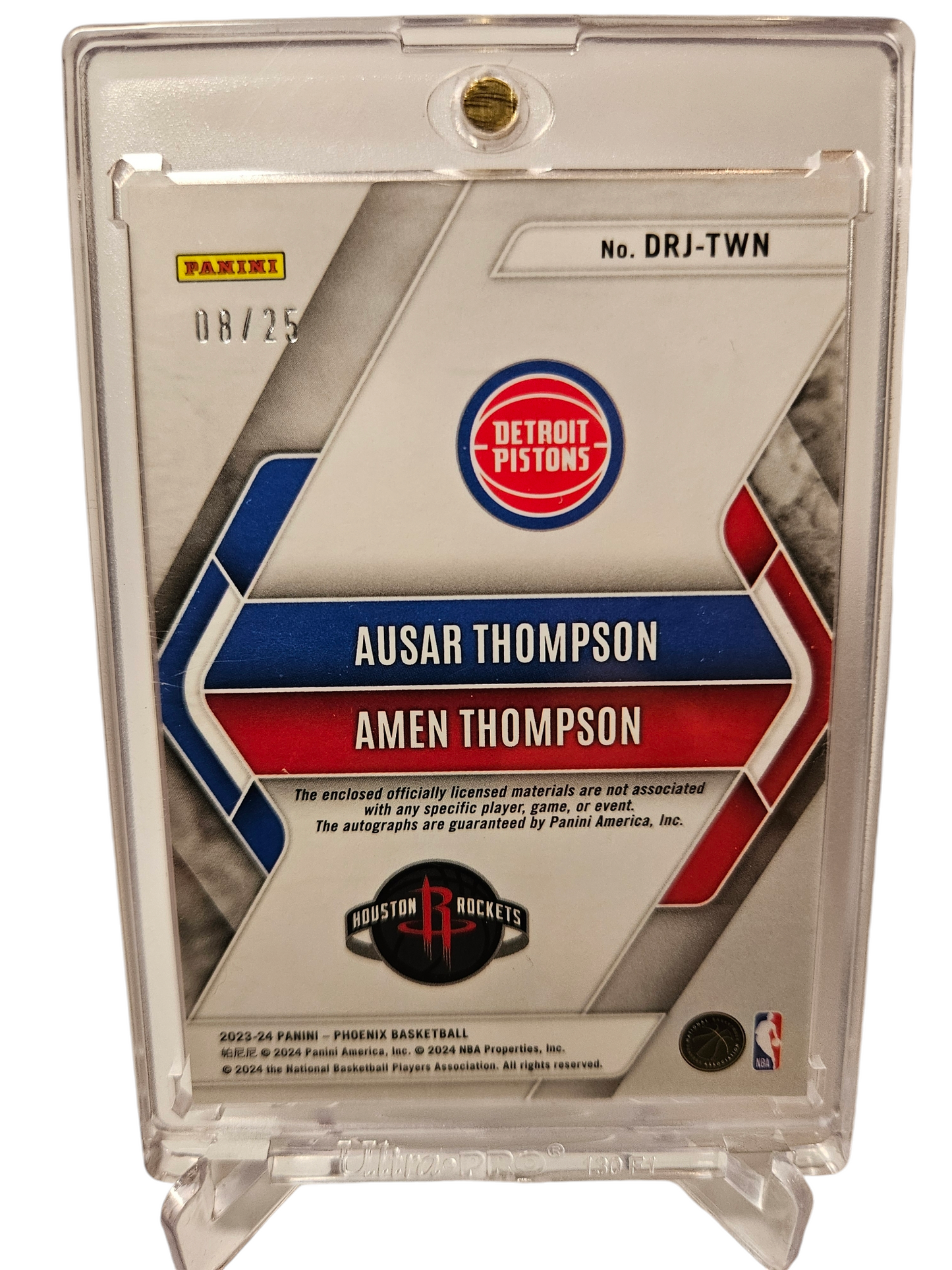 2023-24 Panini Phoenix #DRJ-TWN Ausar/Amen Thompson RPA Duel Autograph 08/25