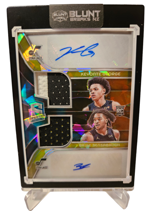 2023-24 Panini Spectra #ROP-UJZ Keyonte George/Brice Sensabaugh RPA Duel Autograph 30/35