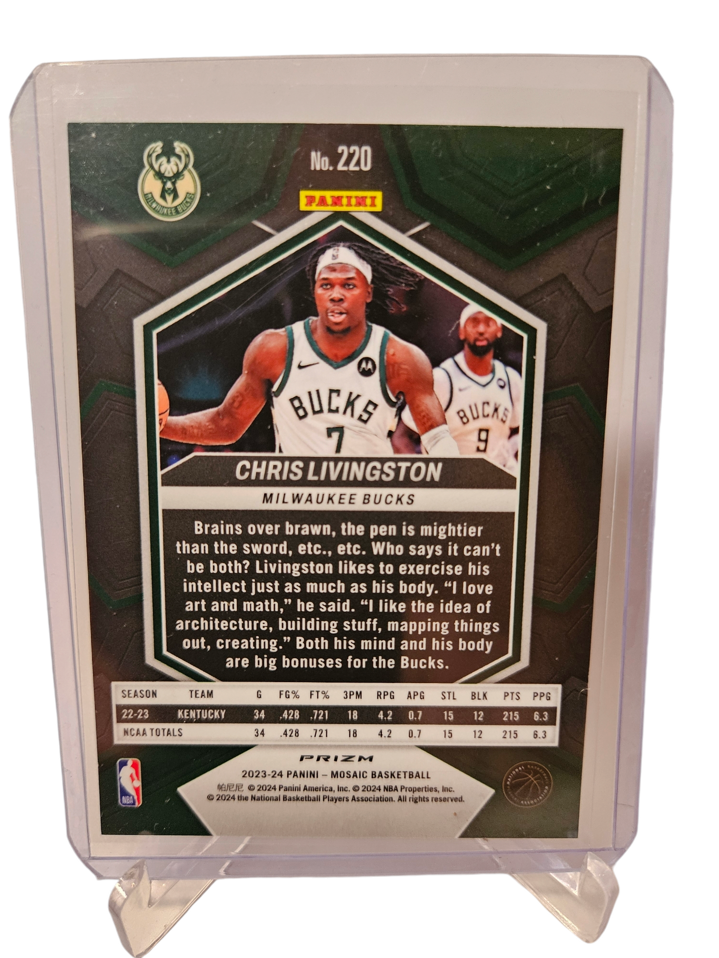 2023-24 Panini Mosaic Choice #220 Chris Livingston Rookie Card Choice Exclusive