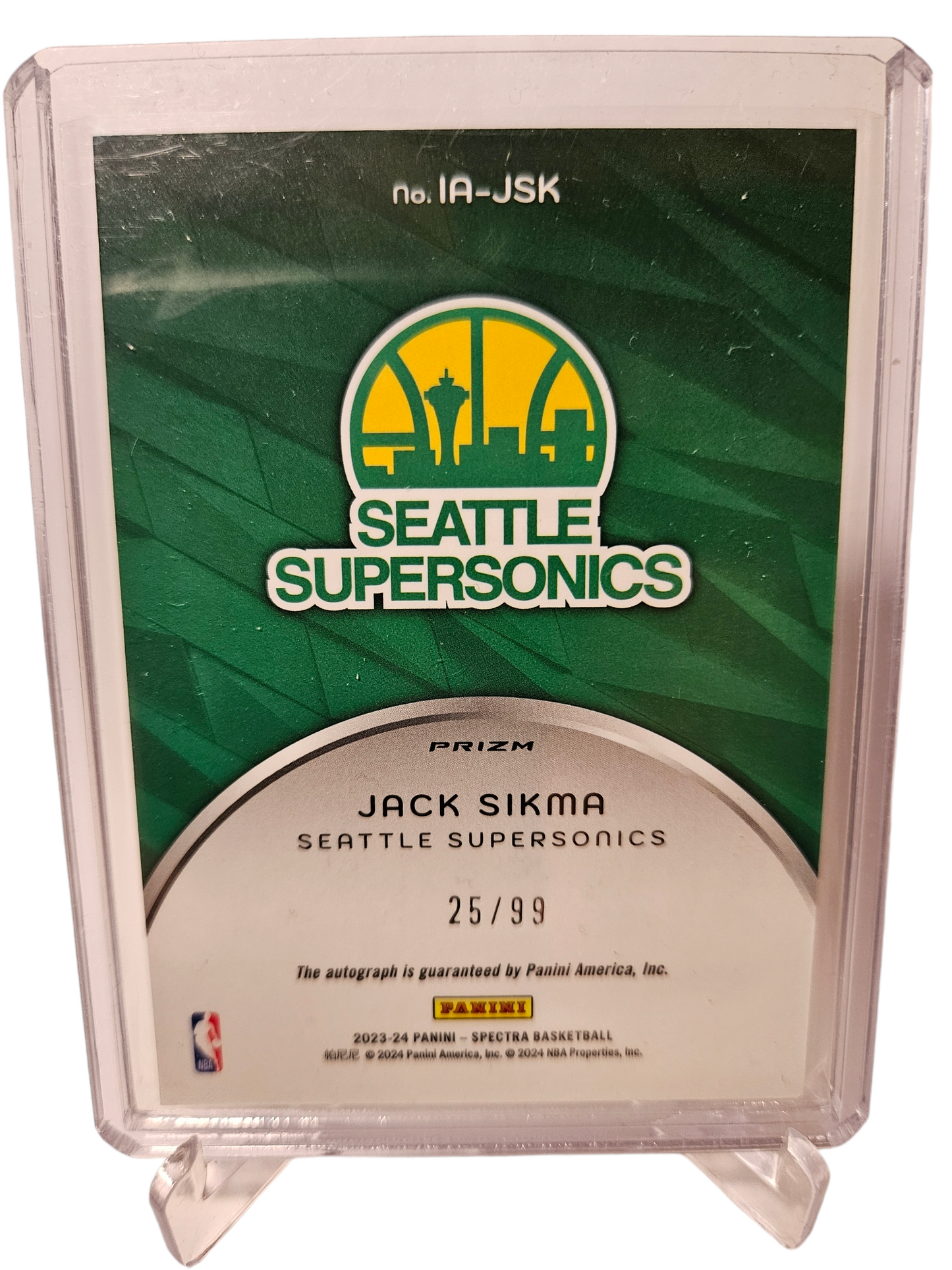 2023-24 Panini Spectra #IA-JSK Jack Sikma Icons Autograph 25/99