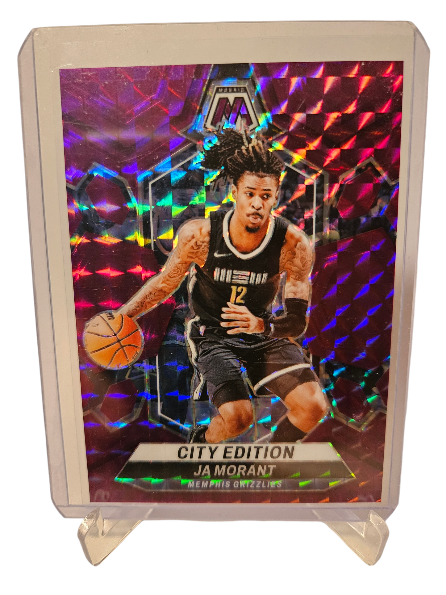 2023-24 Panini Mosaic #288 JA Morant Purple Mosaic Prizm 94/99