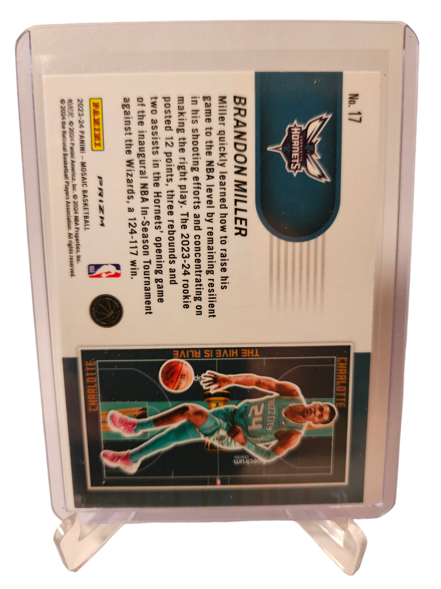 2023-24 Panini Mosaic #17 Brandon Miller Rookie Card NBA In Season Tournament Mosaic Prizm