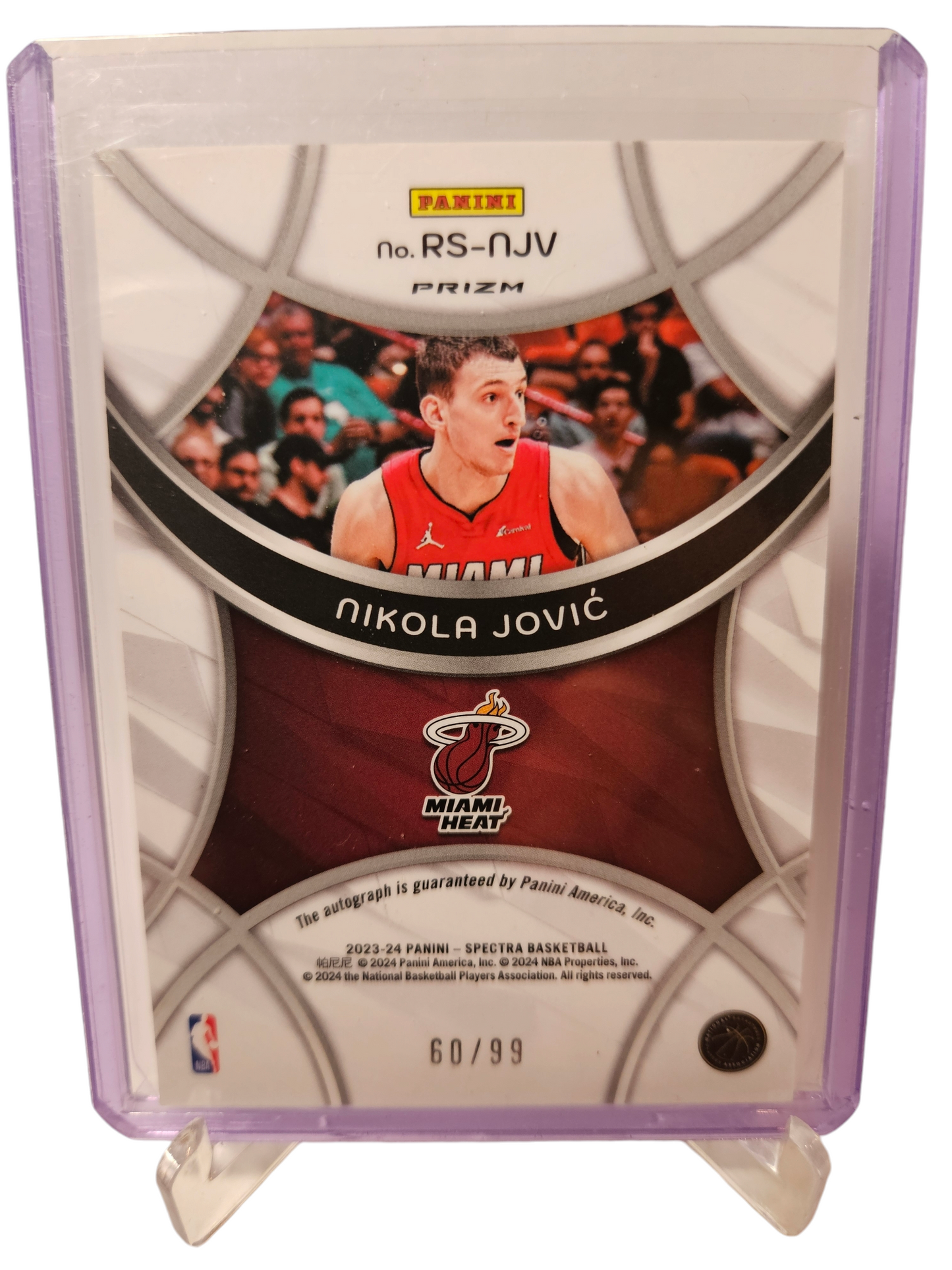 2023-24 Panini Spectra #RS-NJV Nikola Jovic Radiant Autograph 60/99