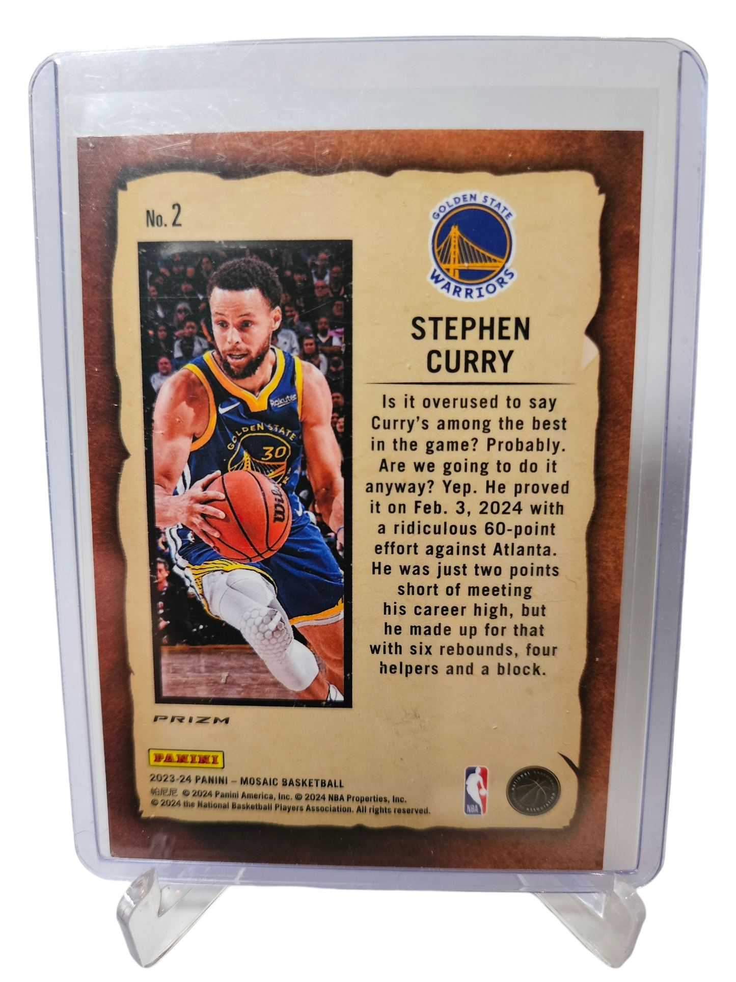 2023-24 Panini Mosaic #2 Stephen Curry Notoriety Mosaic Prizm