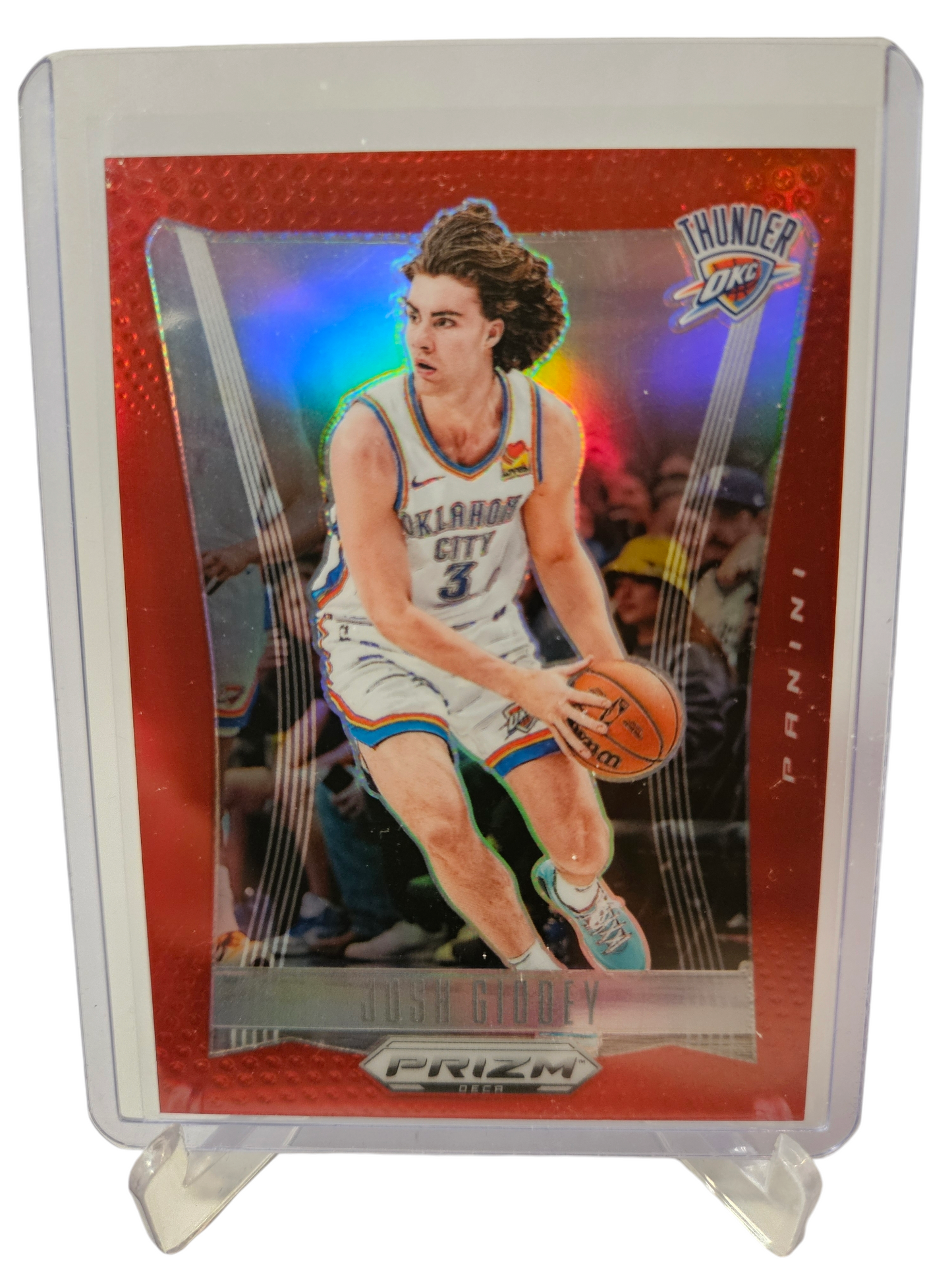 2023-24 Panini Prizm Deca #299 Josh Giddey Red Prizm 043/199