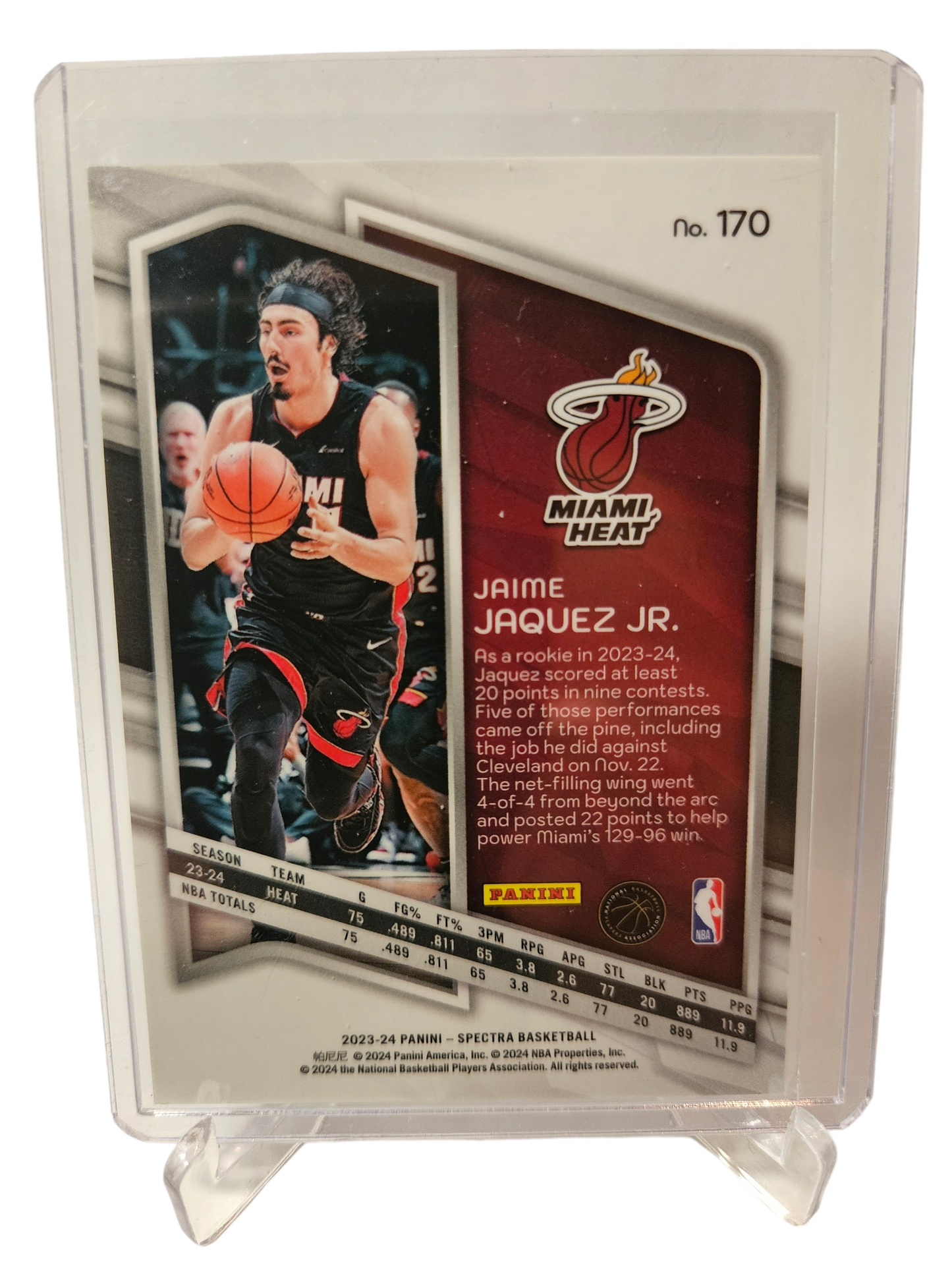 2023-24 Panini Spectra #170 Jamie Jaquez JR Rookie Card