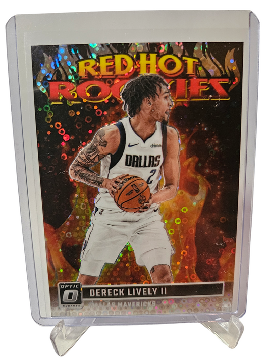 2023-24 Panini Donruss Optic #15 Dereck Lively II Red Hot Rookies Fastbreak Prizm