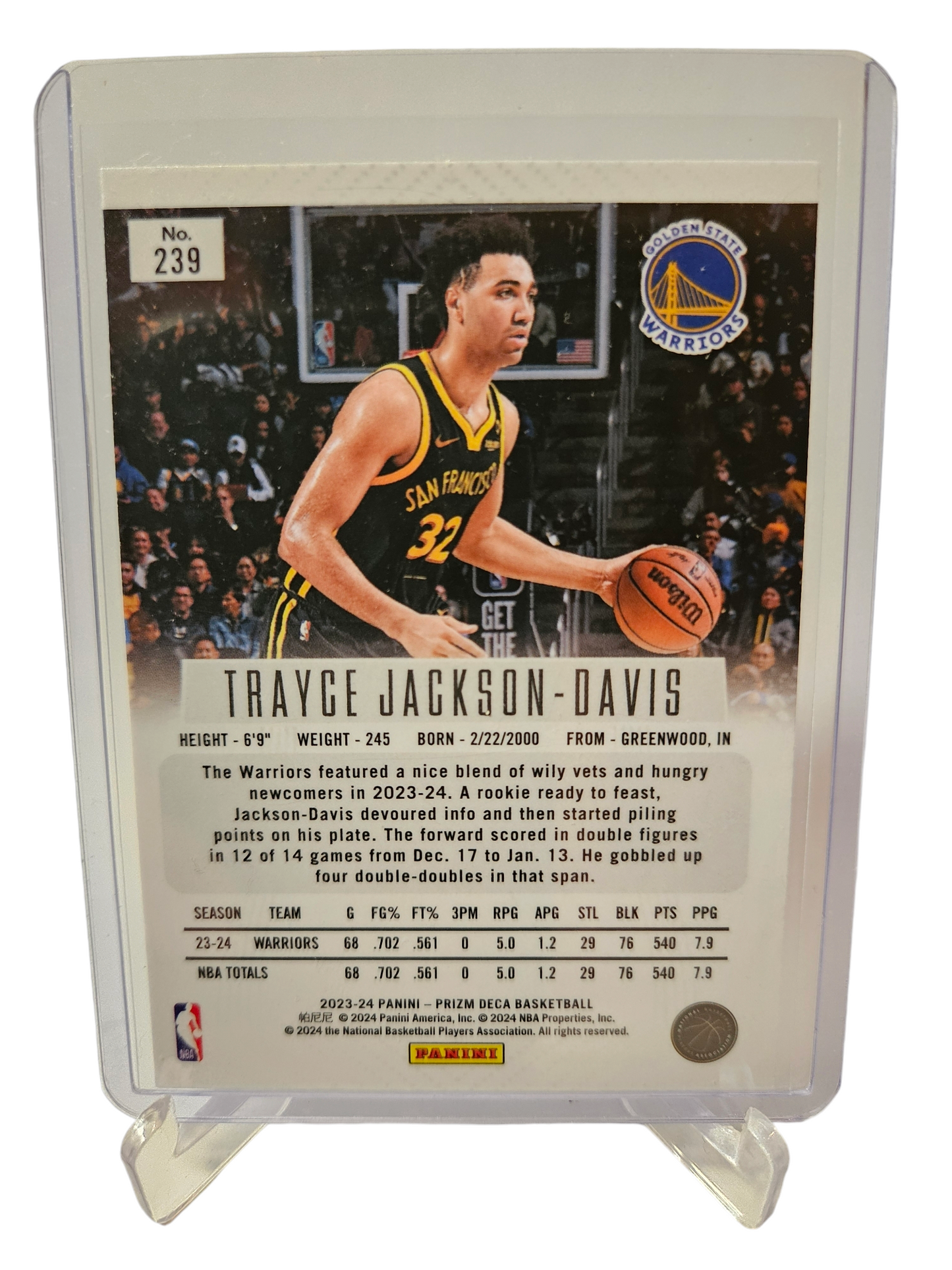 2023-24 Panini Prizm Deca #239 Trayce Jackson-Davis Rookie Card