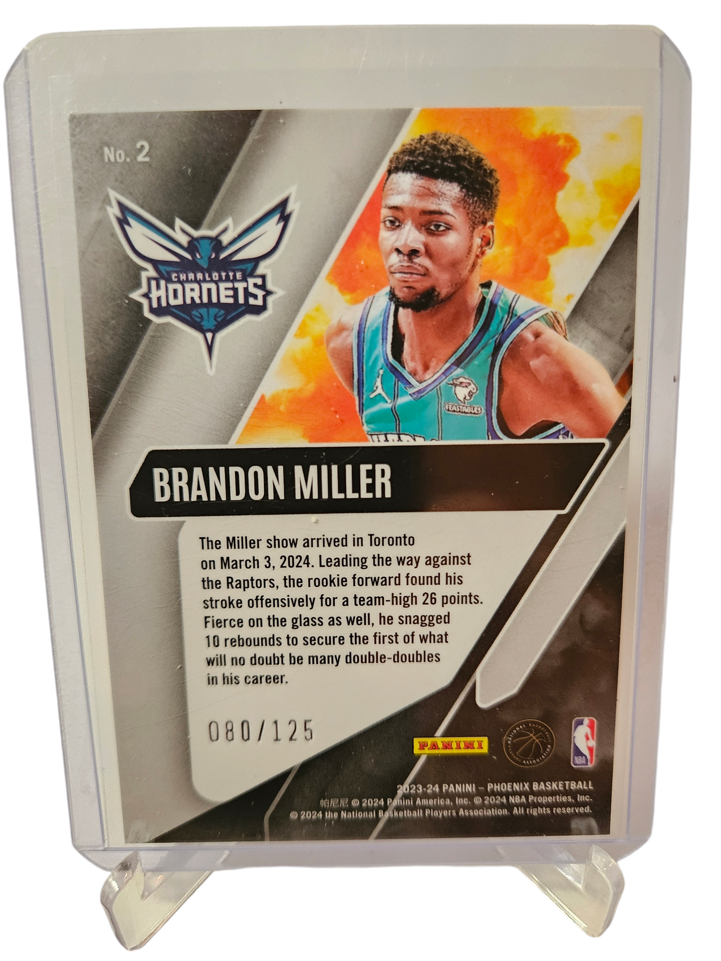 2023-24 Panini Phoenix #2 Brandon Miller Rookie Card Operation Detonation 080/125