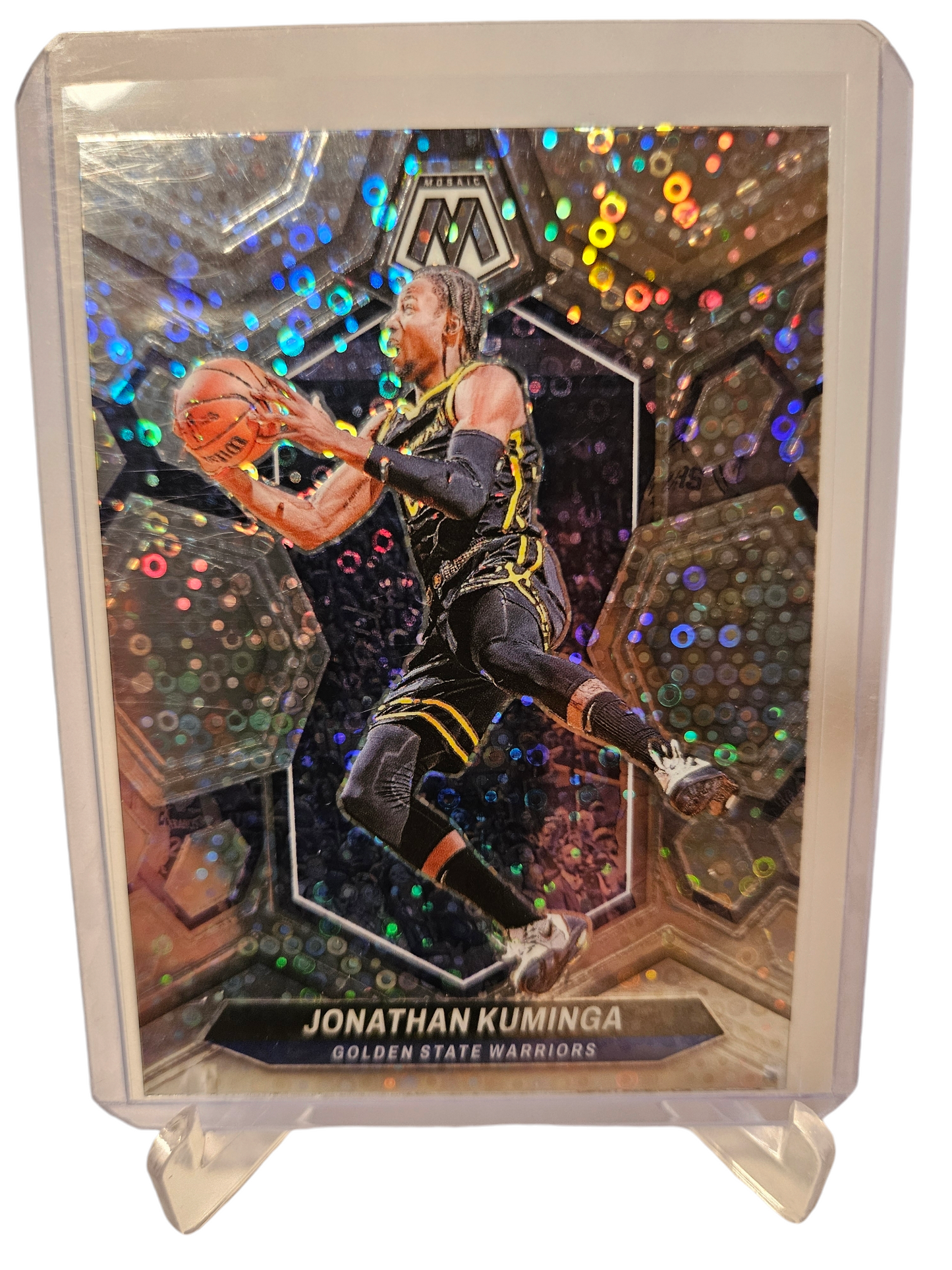 2023-24 Panini Mosaic #22 Jonathan Kuminga Silver Fastbreak Prizm