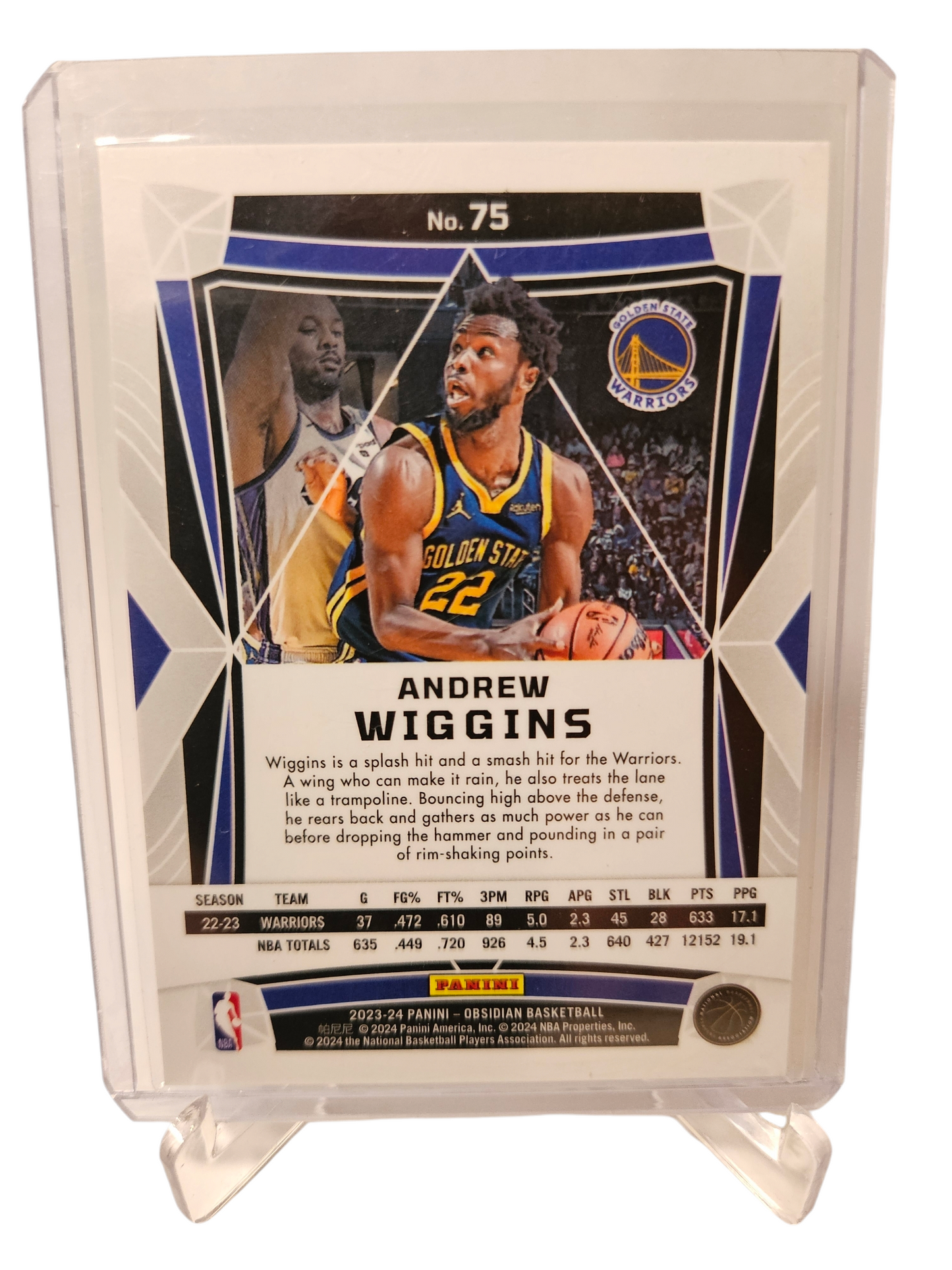 2023-24 Panini Obsidian #75 Andrew Wiggins