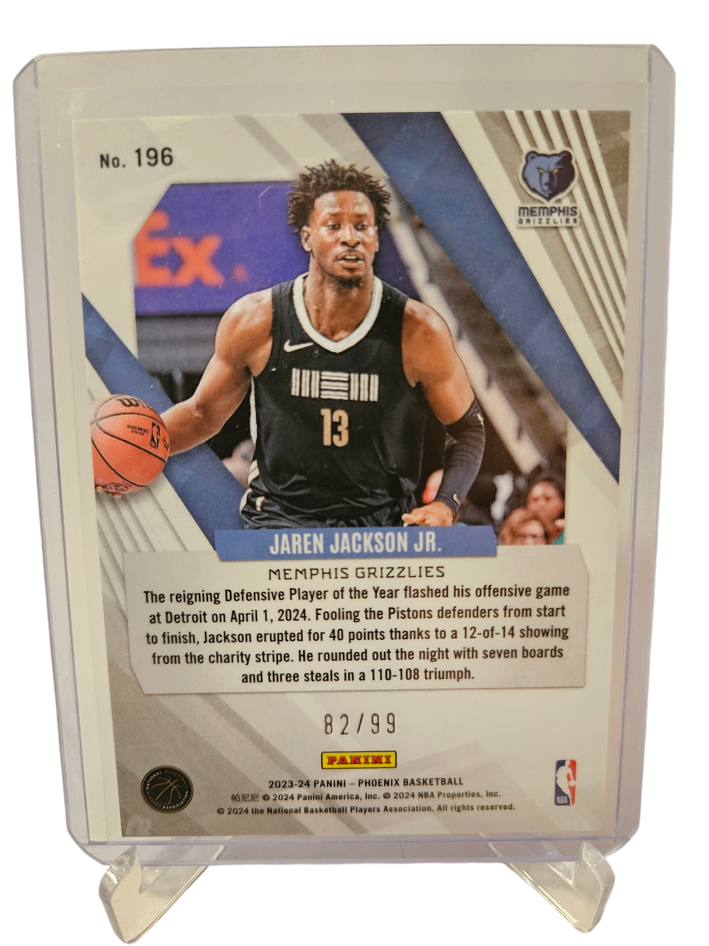 2023-24 Panini Phoenix #196 Jaren Jackson JR Orange 82/99