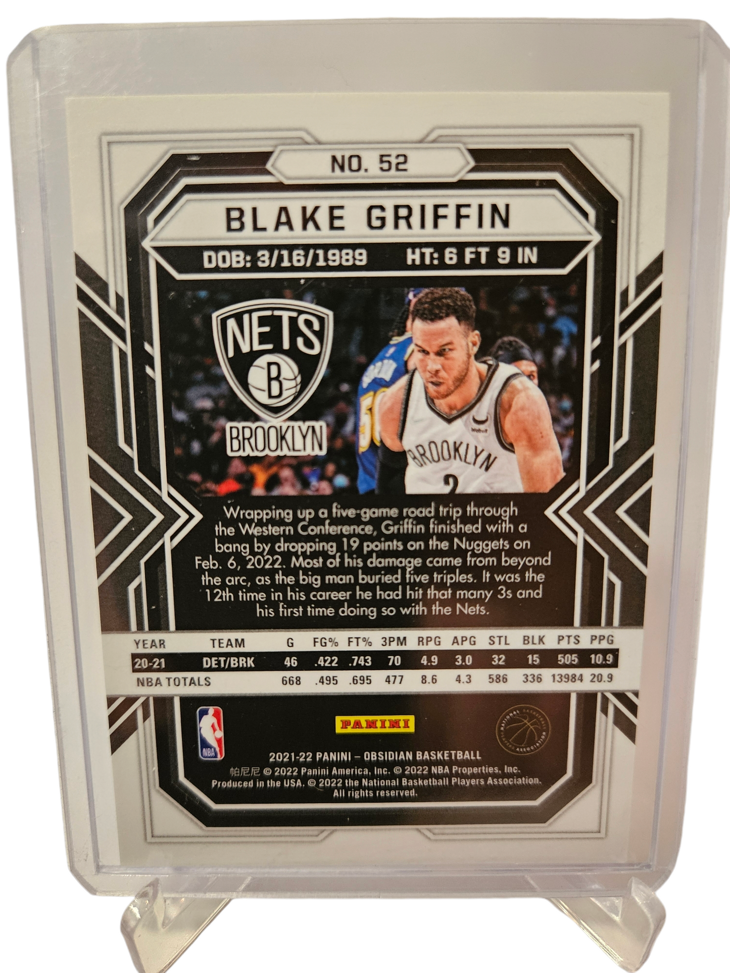 2023-24 Panini Obsidian #52 Blake Griffin Red SP