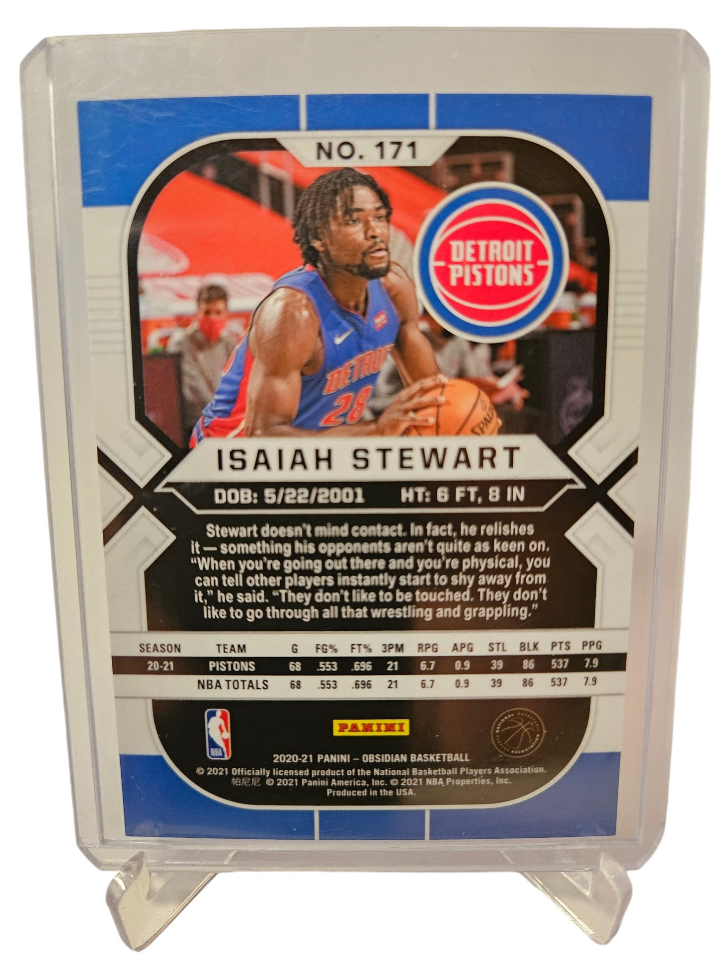 2020-21 Panini Obsidian #171 Isaiah Stewart Red SP