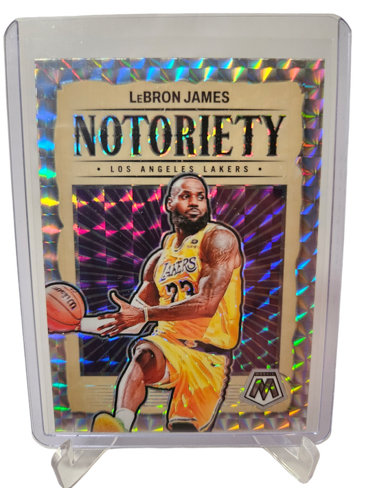 2023-24 Panini Mosaic #3 Lebron James Notoriety Mosaic Prizm