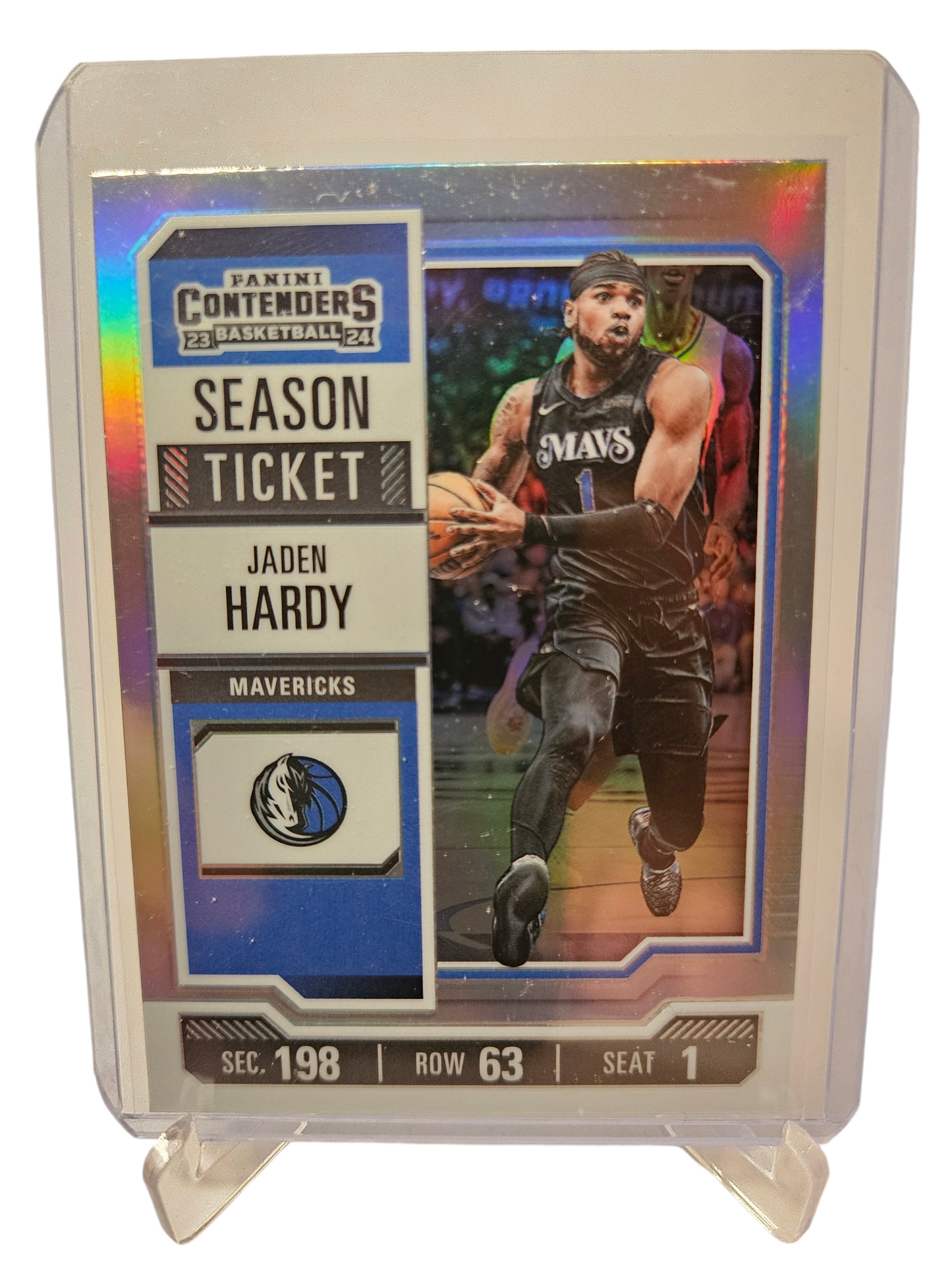 2023-24 Panini Contenders #51 Jaden Hardy Season Ticket Silver Holo