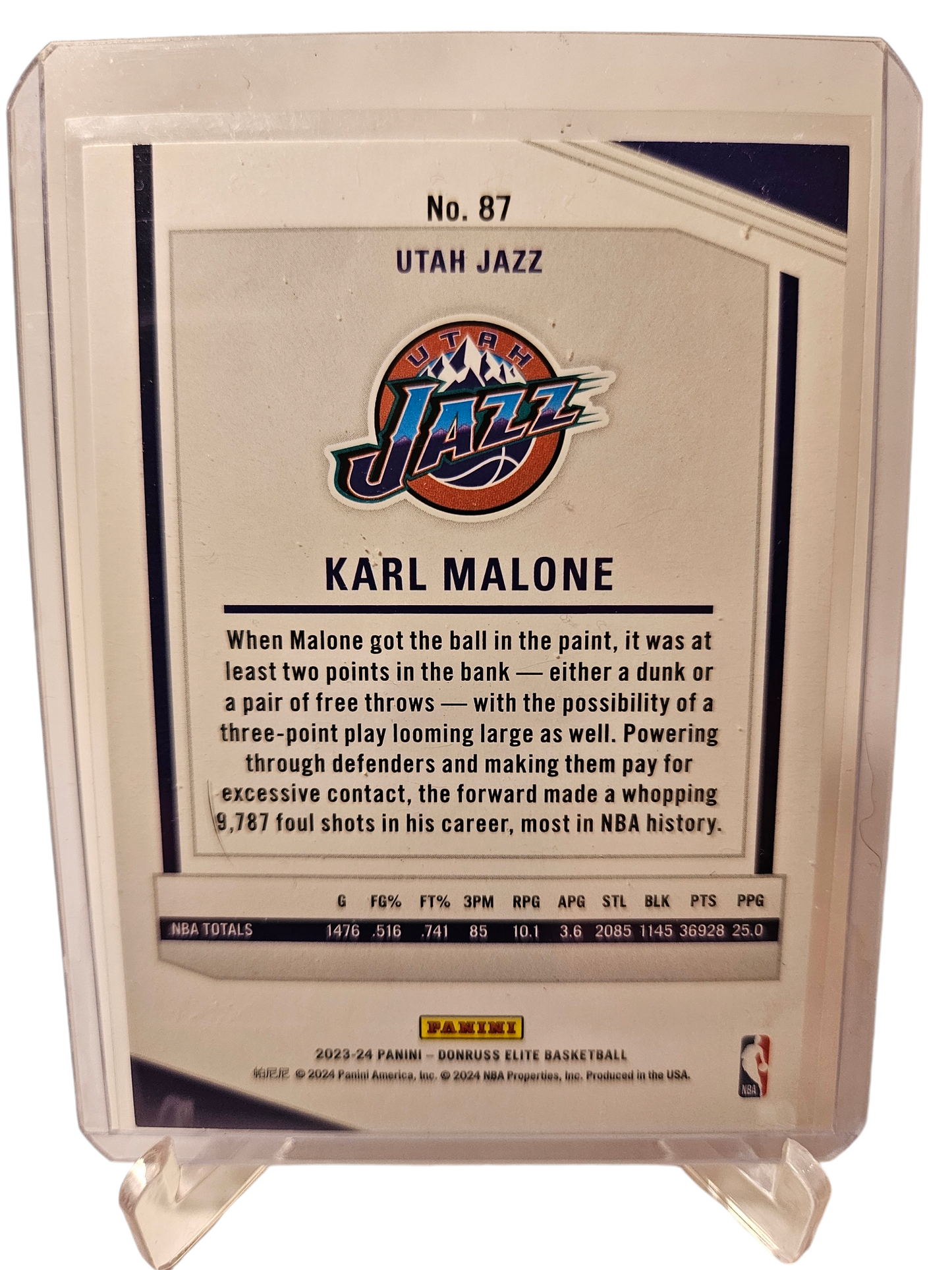 2023-24 Panini Donruss Elite #87 Karl Malone Elite Orange