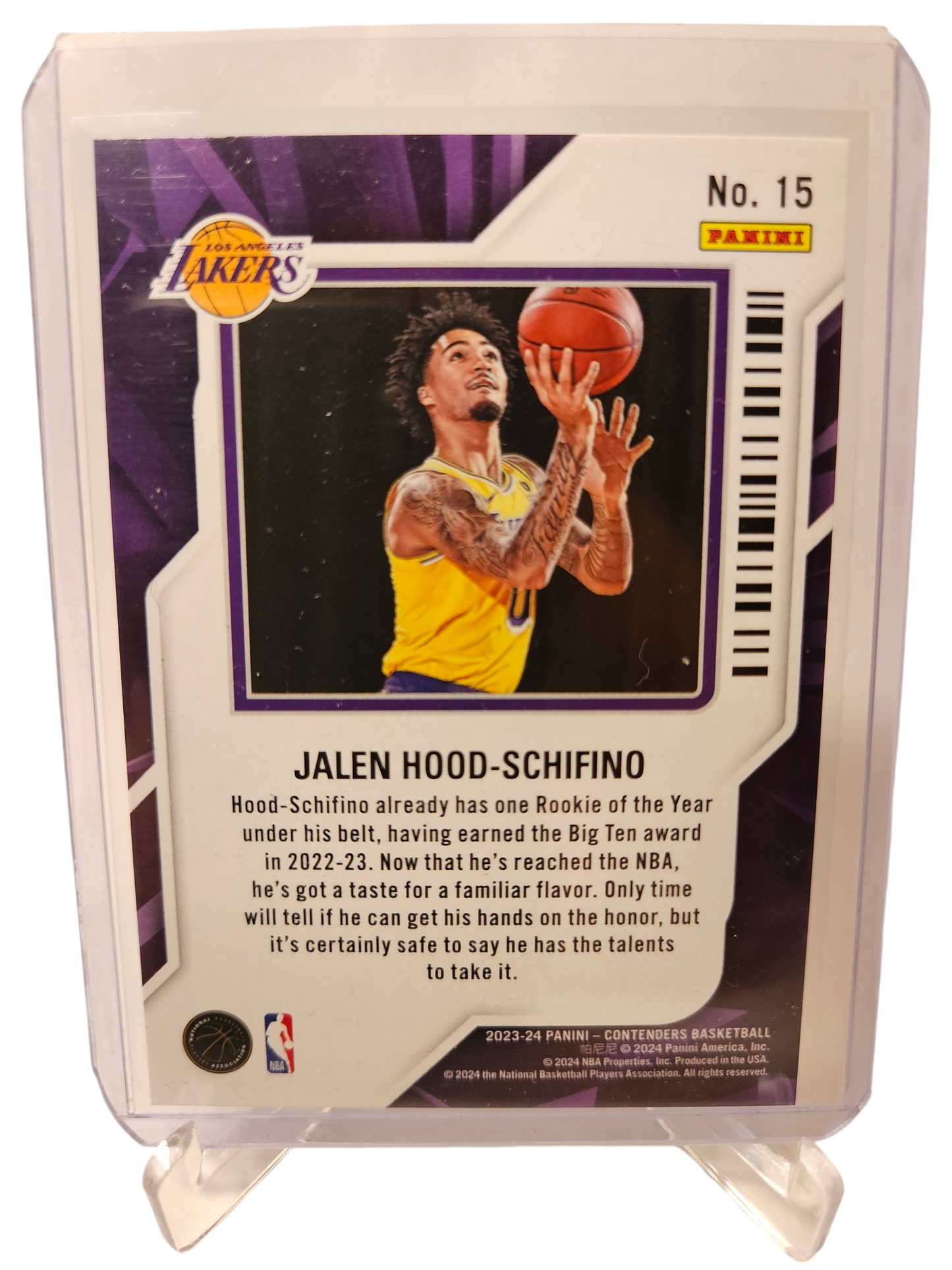 2023-24 Panini Contenders #15 Jalen Hood-Schifino Rookie Of The Year