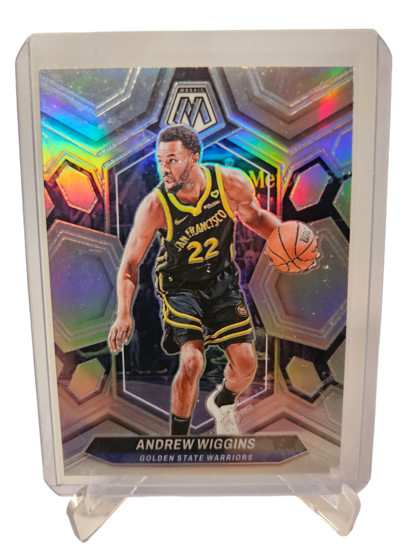 2023-24 Panini Mosaic #101 Andrew Wiggins Silver Prizm