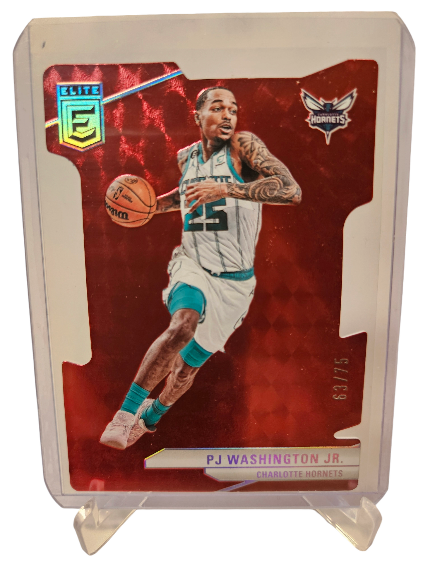 2023-24 Panini Donruss Elite #1 PJ Washington Junior Elite Red Die Cut 63/75