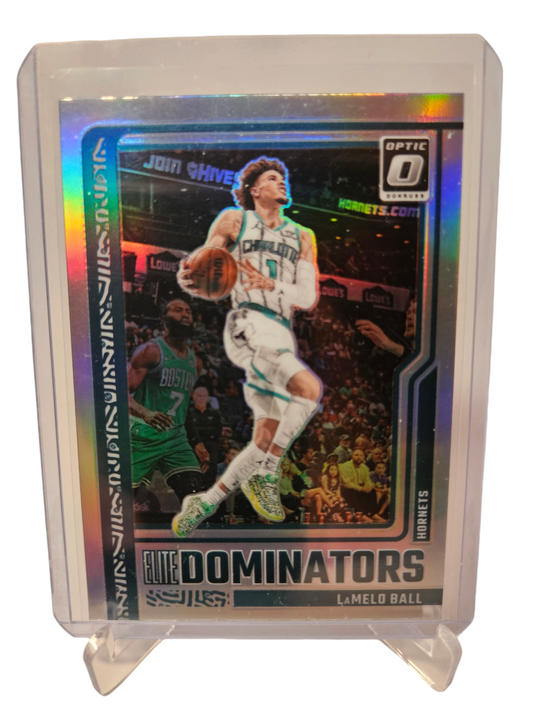 2023-24 Panini Donruss Optic #24 Lamelo Ball Elite Dominators Silver Holo