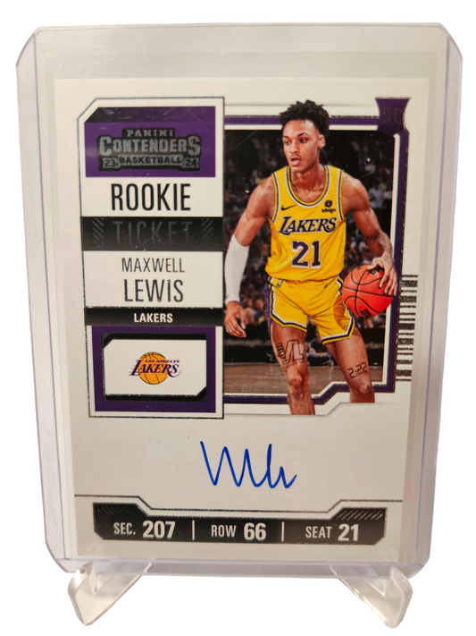 2023-24 Contenders #121 Maxwell Lewis Rookie Card Rookie Ticket On Card Autograph