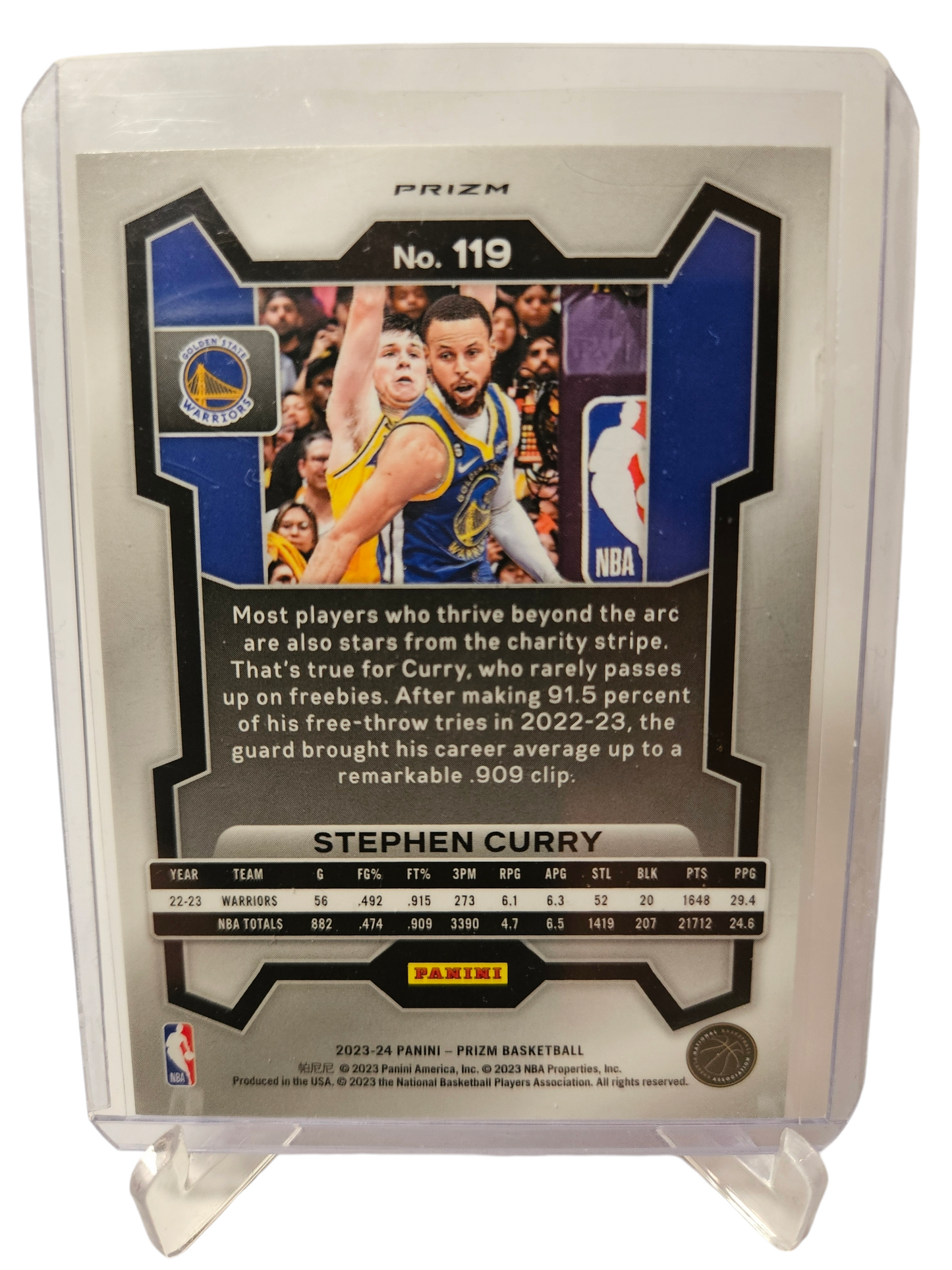 2023-24 Panini Prizm #119 Stephen Curry Pink Cracked Ice Prizm