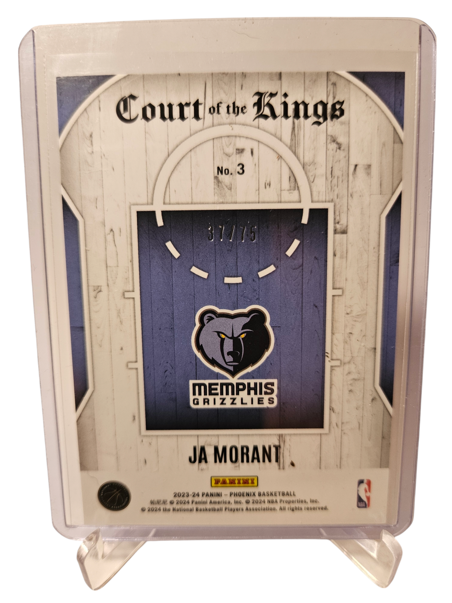 2023-24 Panini Phoenix #3 JA Morant Court Of The Kings Purple 37/75