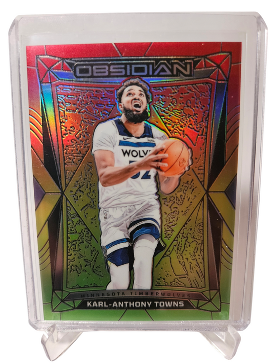 2023-24 Panini Obsidian #62 Karl-Anthony Towns Electric Etch Reggae 22/75