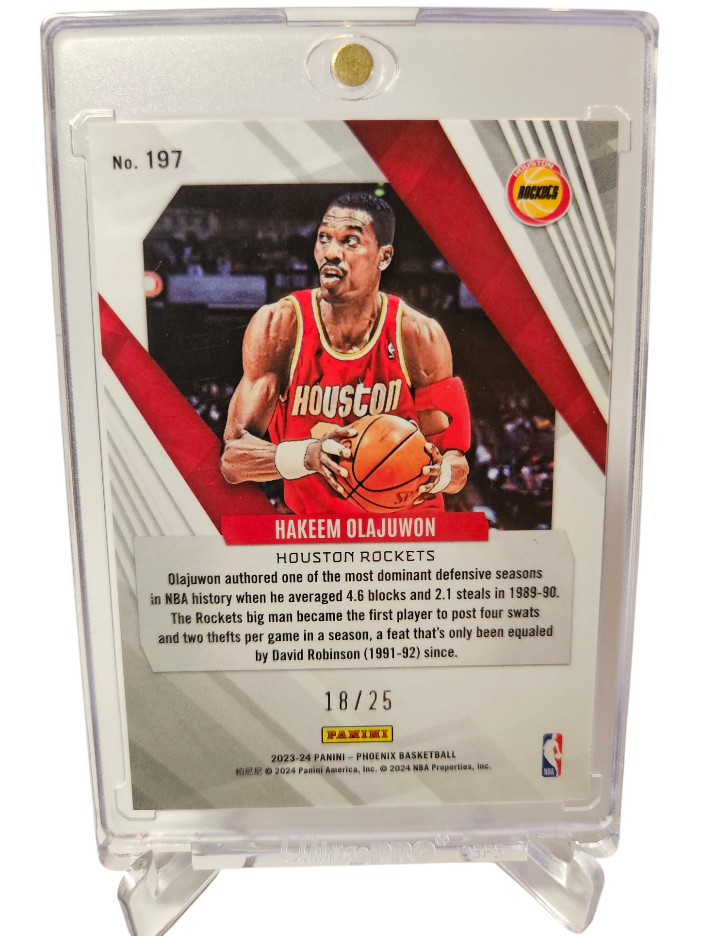 2023-24 Panini Phoenix #197 Hakeem Olajuwon Red 18/25