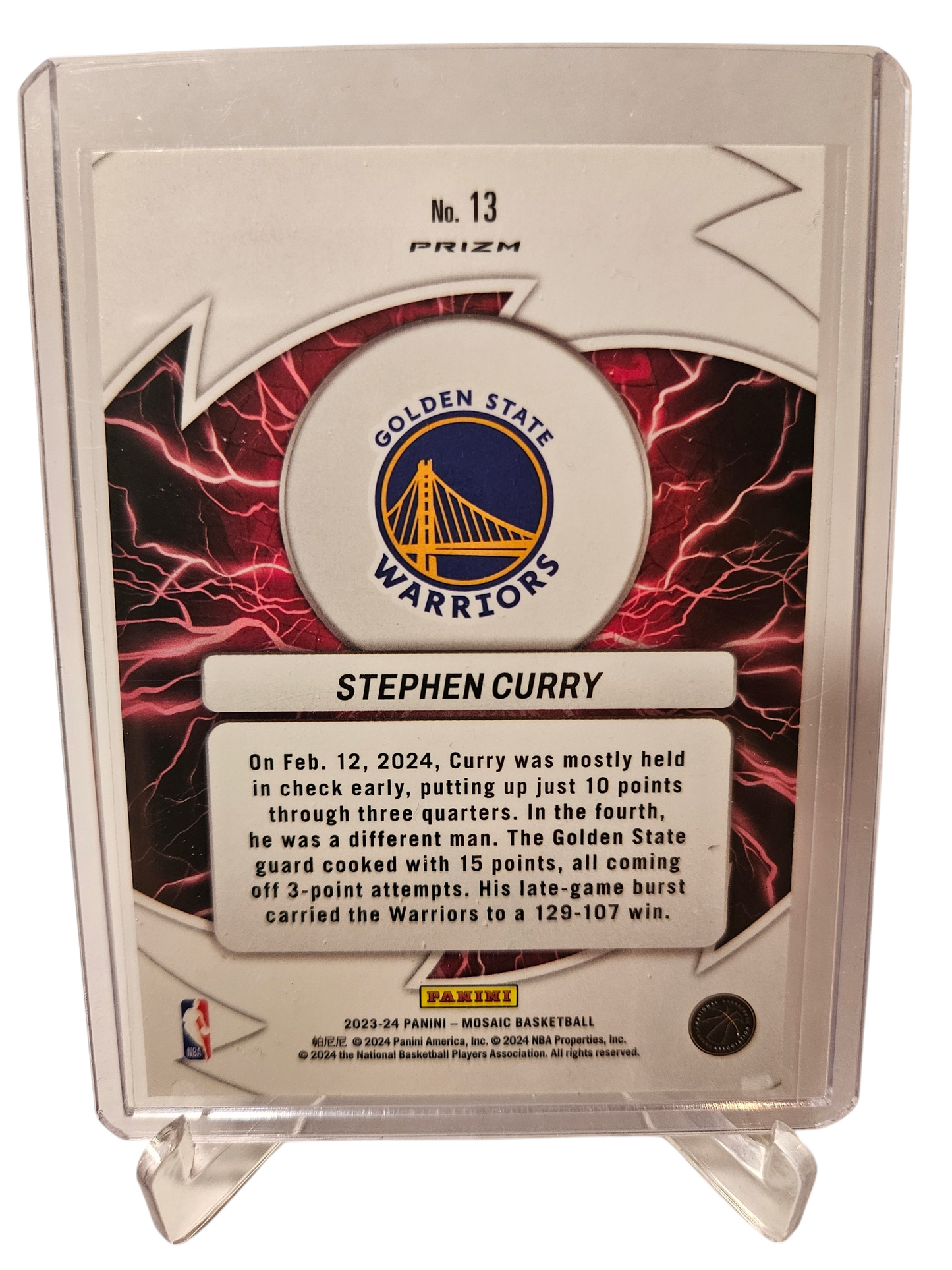 2023-24 Panini Mosaic #13 Stephen Curry Thunder Road Mosaic Prizm SP