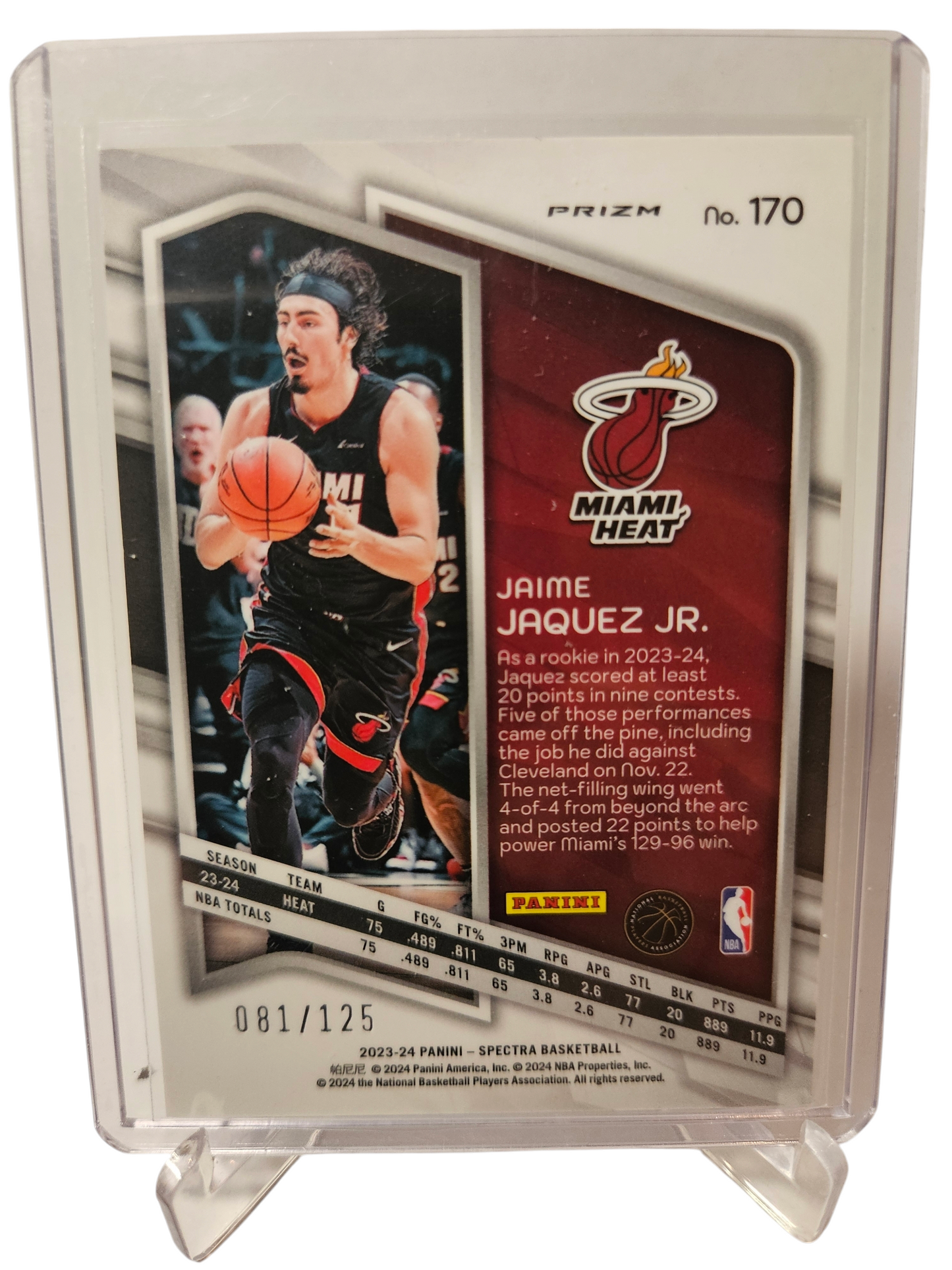 2023-24 Panini Spectra #170 Jamie Jaquez JR Rookie Card 081/125