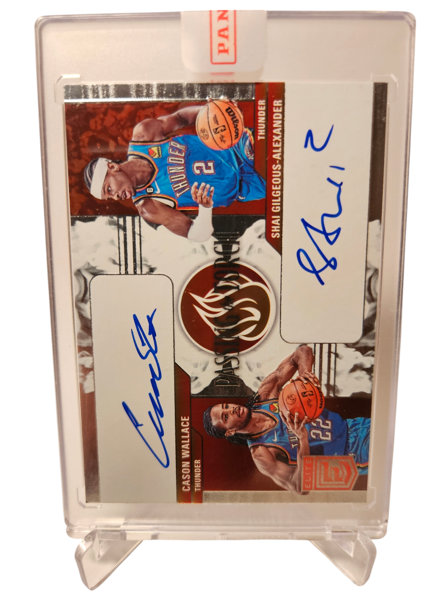 2023-24 Panini Donruss Elite #PT-SC Cason Wallace/Shai Gilgeous Alexander Passing The Torch Duel On Card Autograph