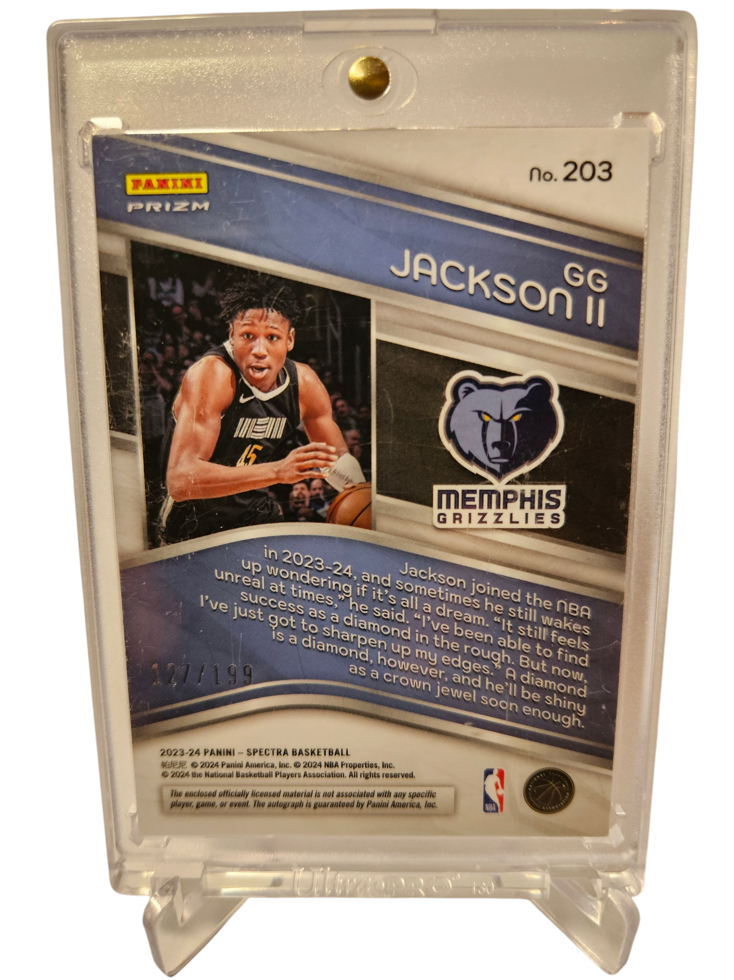 2023-24 Panini Spectra #203 GG Jackson II RPA 127/199