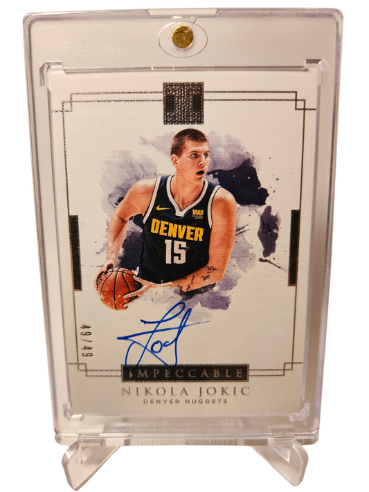 2018-29 Panini Impeccable #ST-NJK Nikola Jokic On Card Autograph 49/49