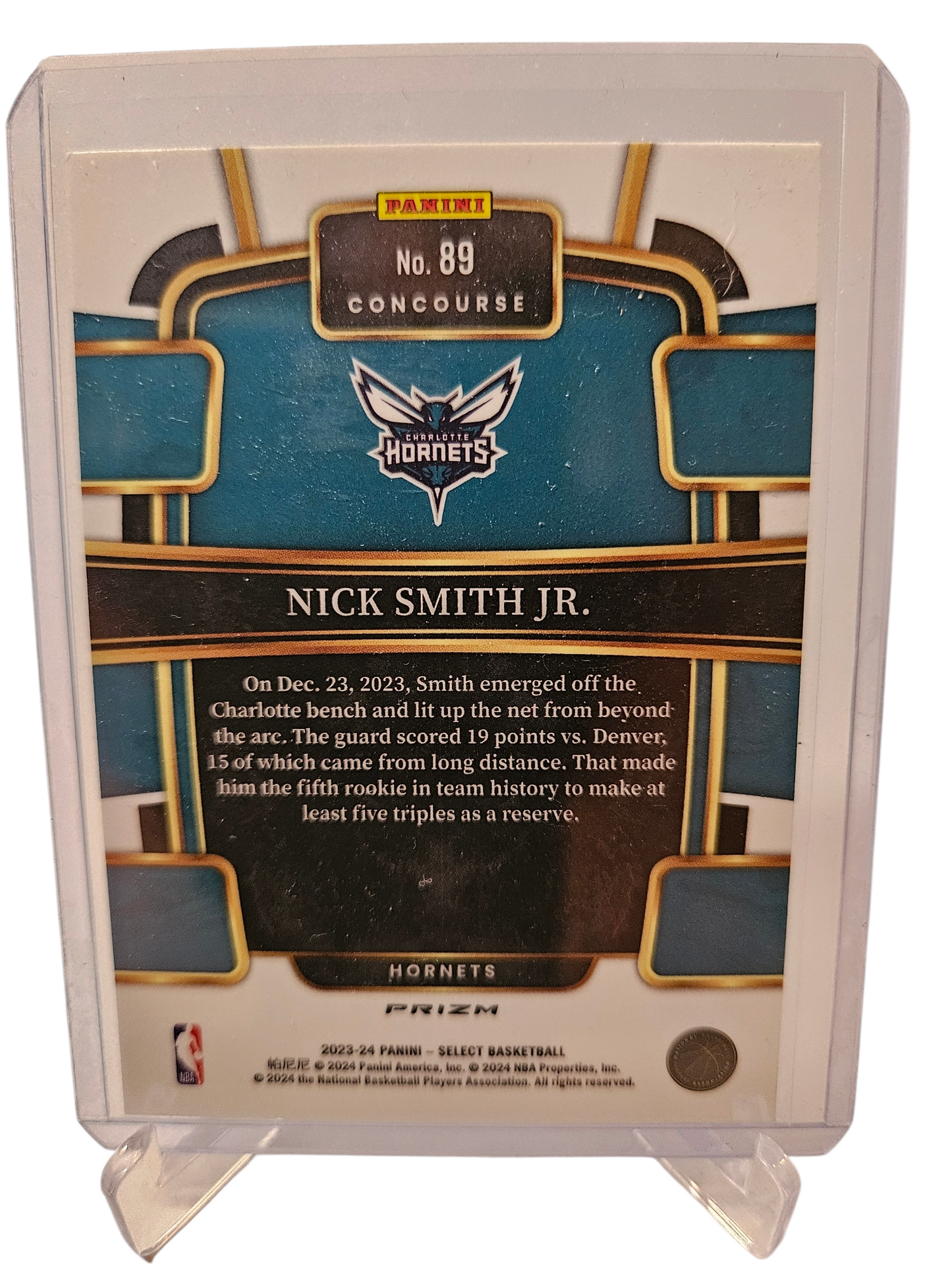 2023-24 Panini Select #89 Nick Smith JR Rookie Card Concourse Blue